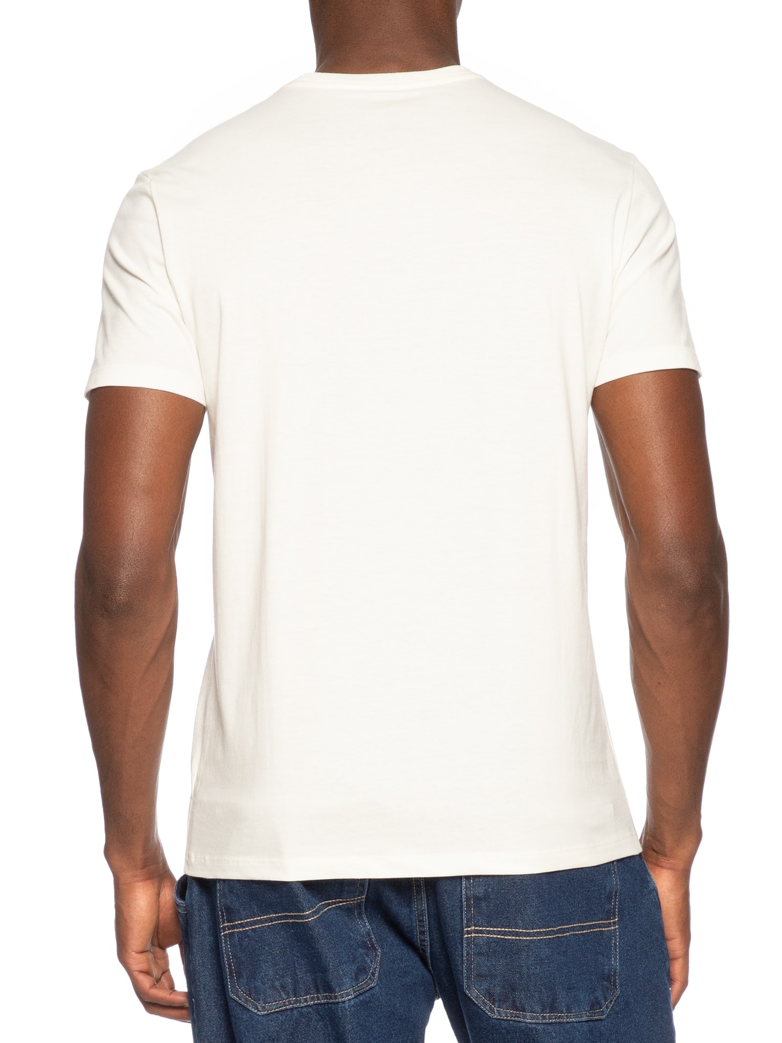 Camiseta Masculina Manga Curta CKJ Logo Branco Calvin Klein Jeans