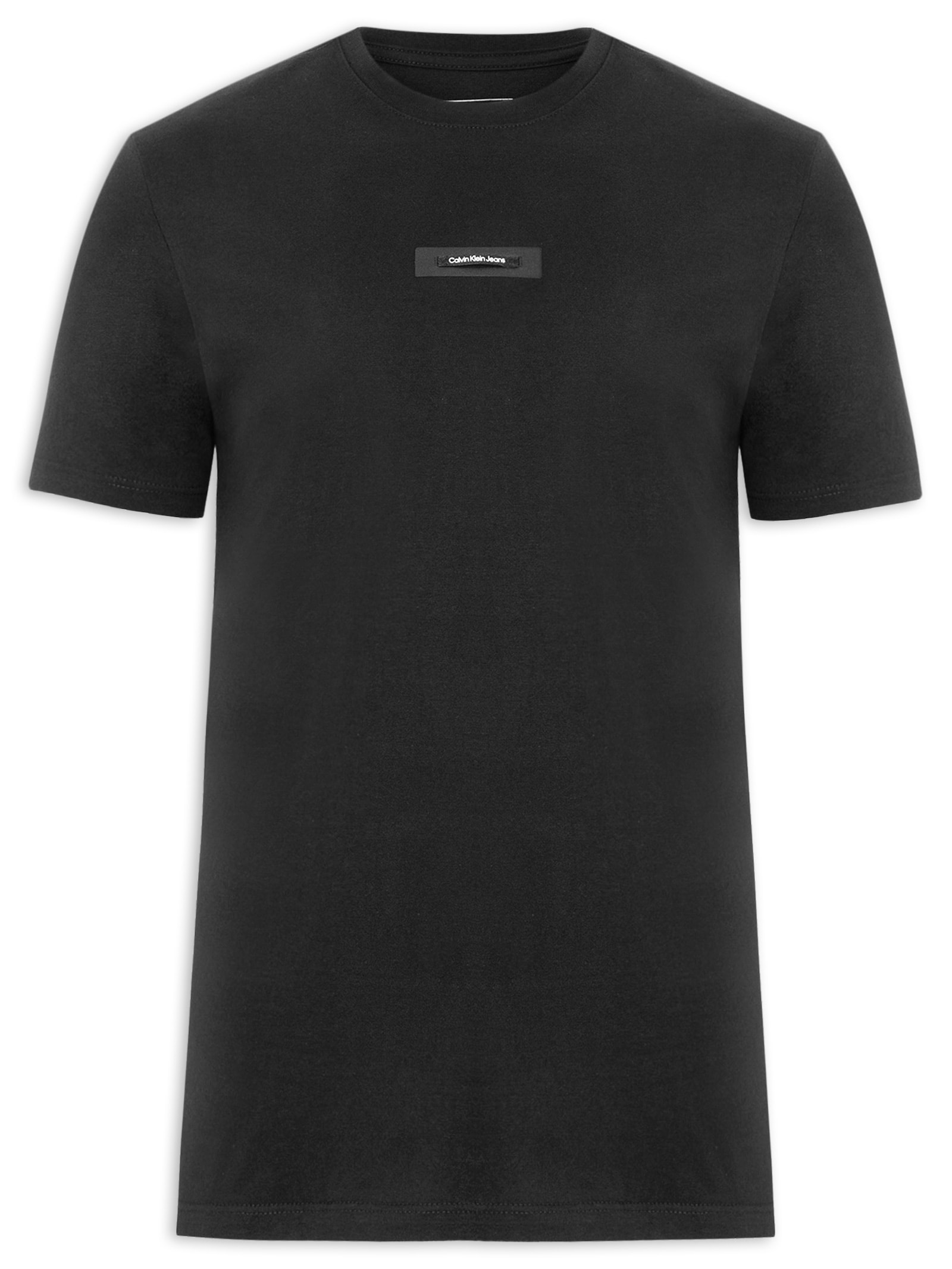 Camiseta Masculina Manga Curta CKJ Logo Leath Preto Calvin Klein Jeans