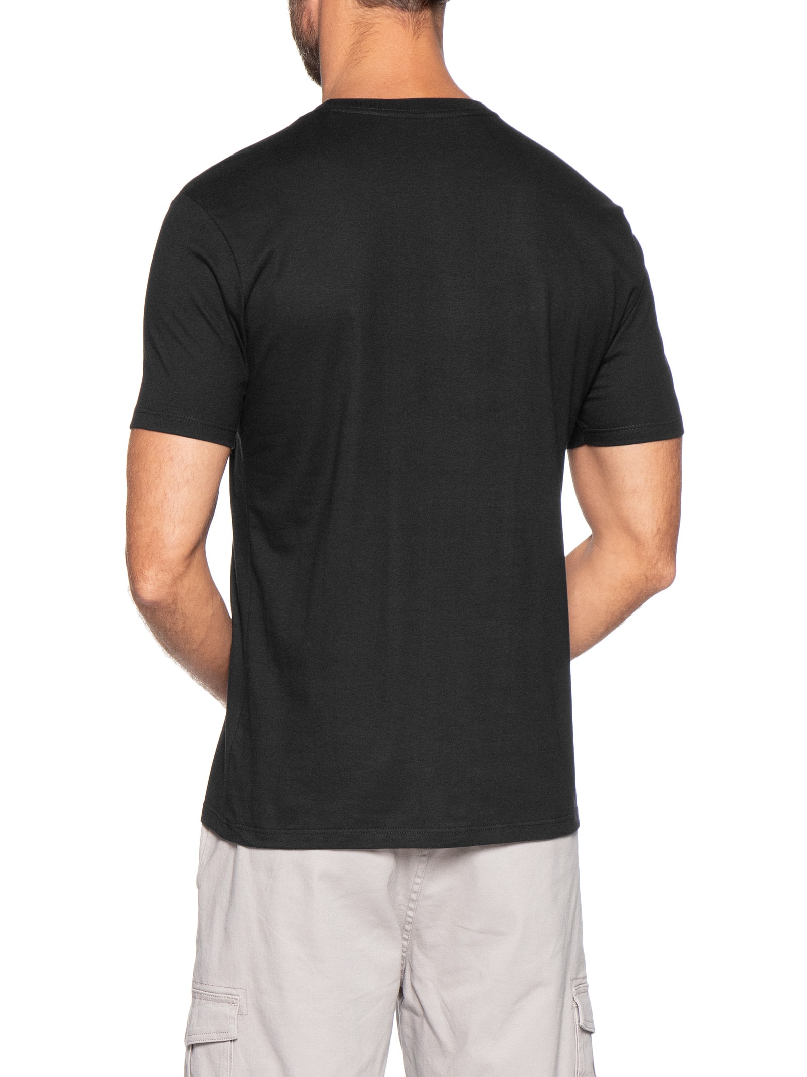 Camiseta Masculina Manga Curta CKJ Logo Leath Preto Calvin Klein Jeans