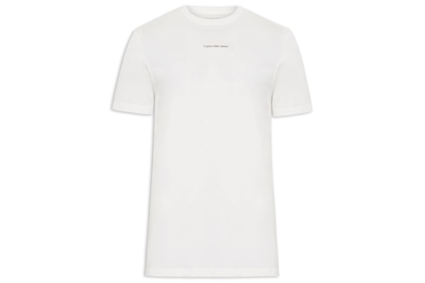 Camiseta Masculina Manga Curta CKJ Minimal Statement - Branco