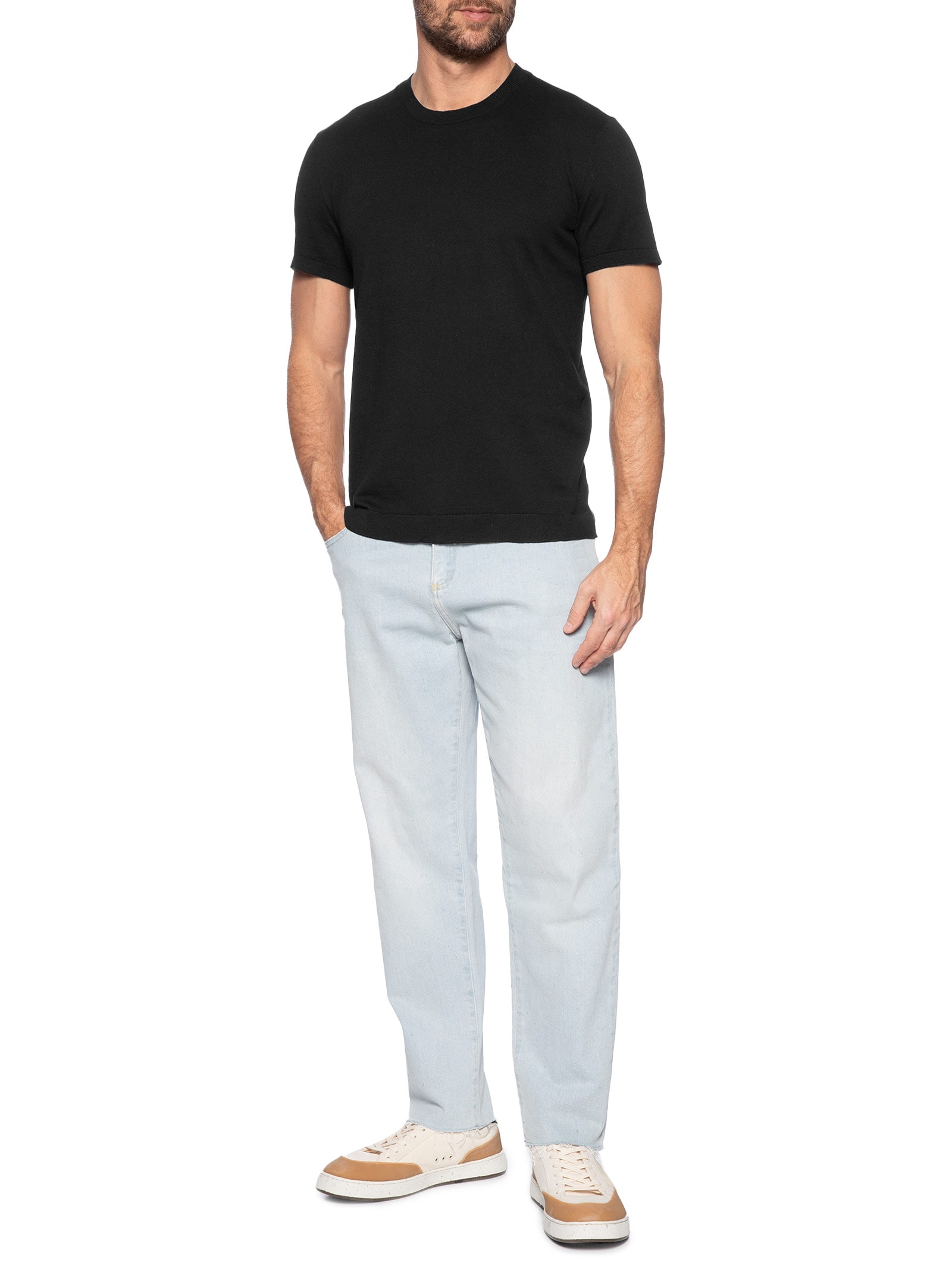 Camiseta Masculina Manga Curta Classic Cotton Preto Osklen