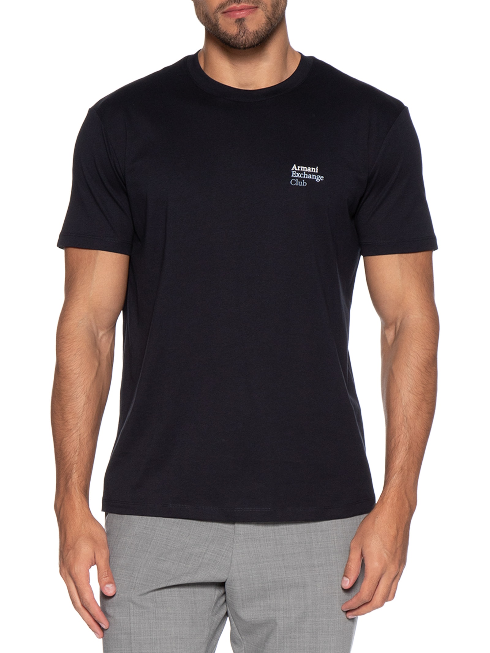 Camiseta Masculina Manga Curta Club Mini Azul Armani Exchange