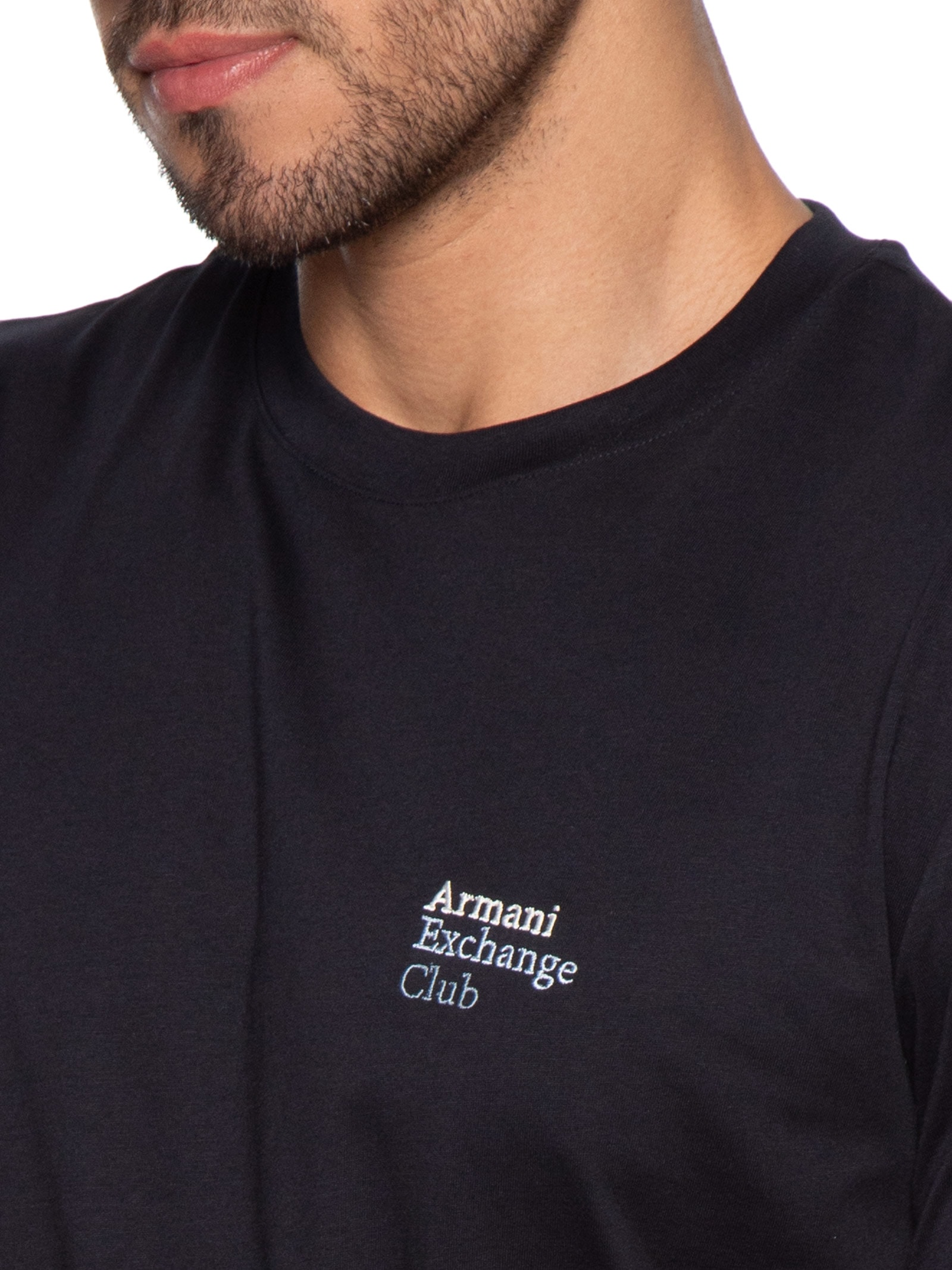 Camiseta Masculina Manga Curta Club Mini Azul Armani Exchange