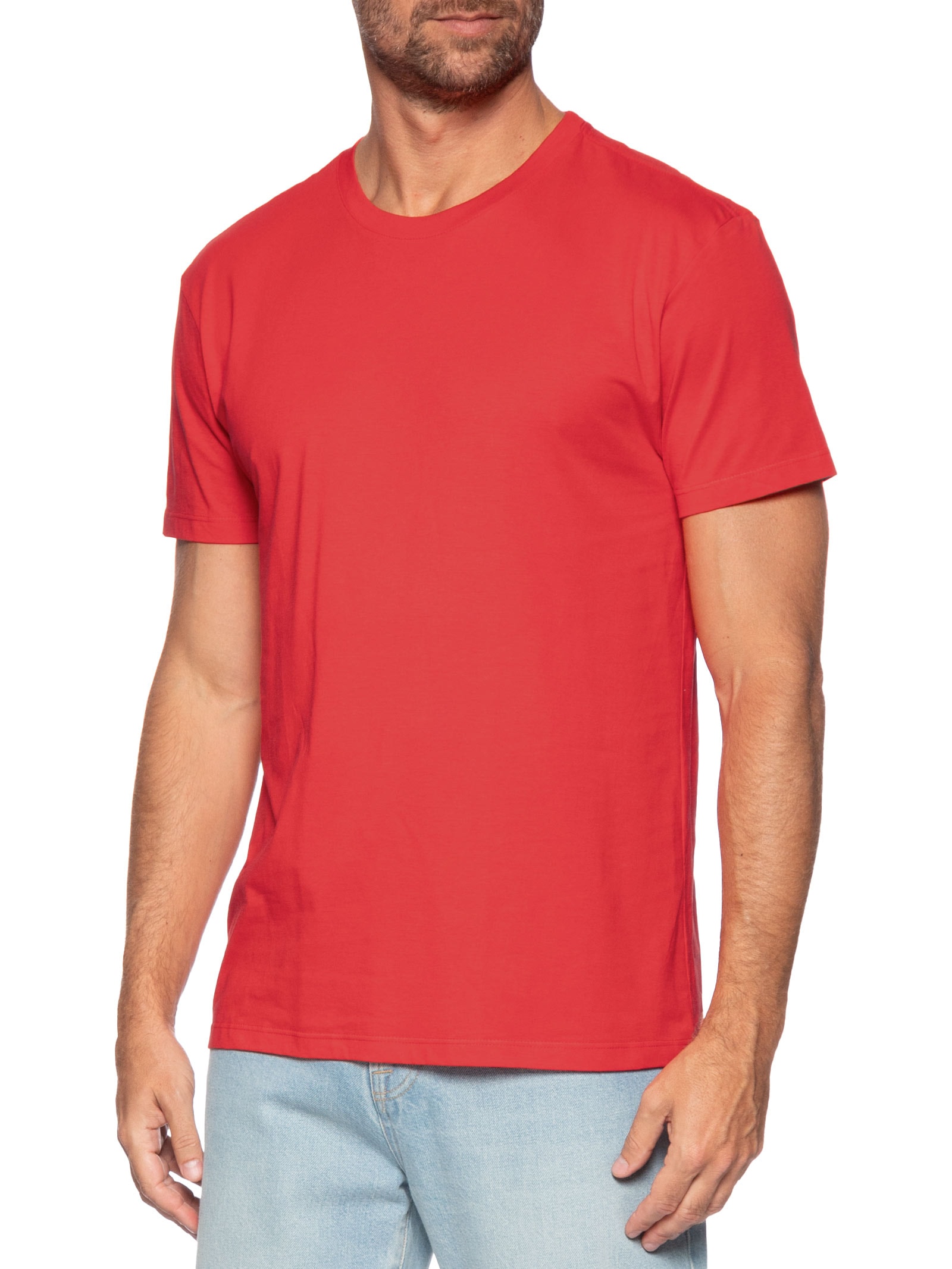 Camiseta Masculina Manga Curta Cores Vermelho Reserva
