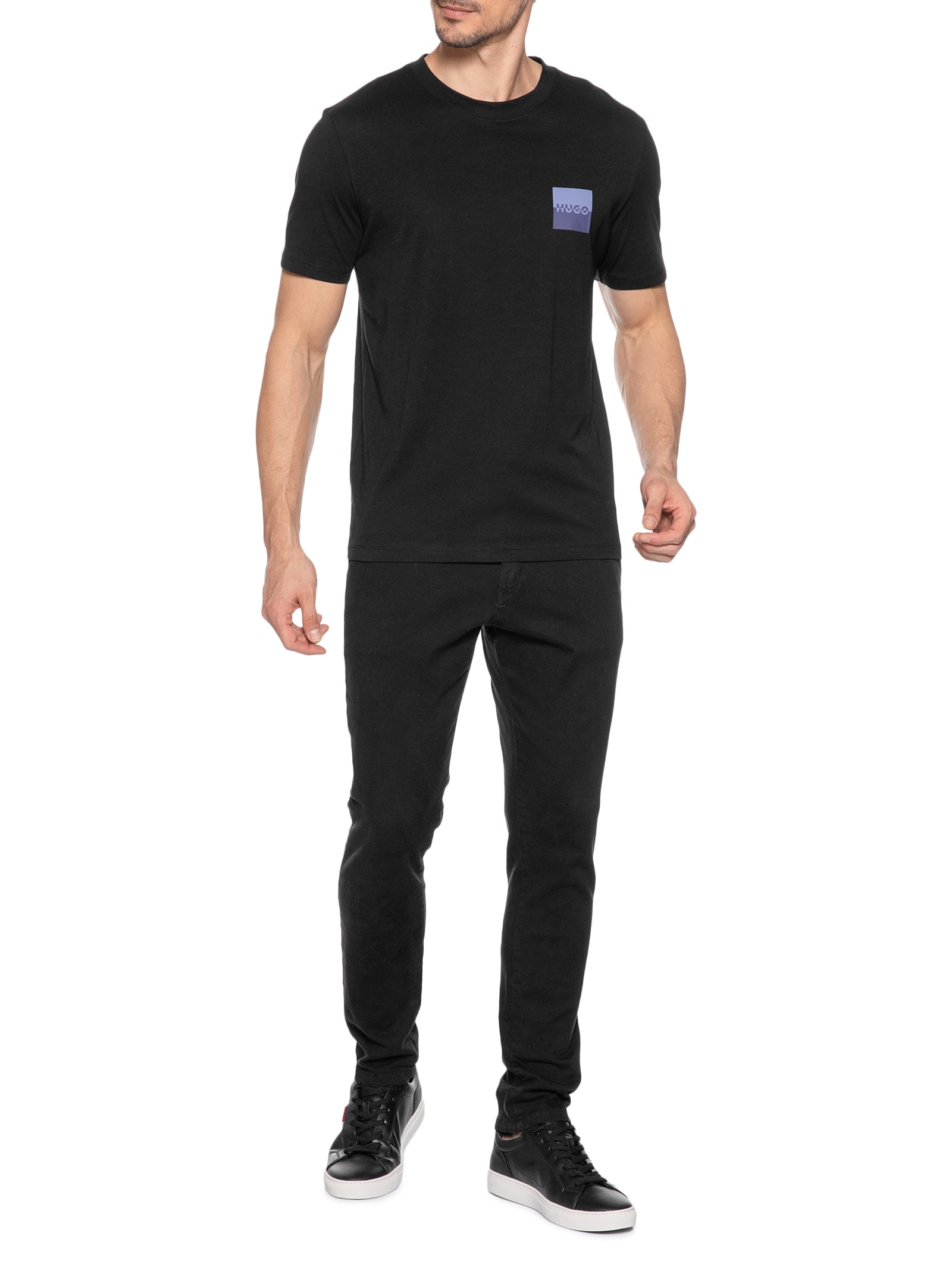 Camiseta Masculina Manga Curta Dapusi Preto  Hugo