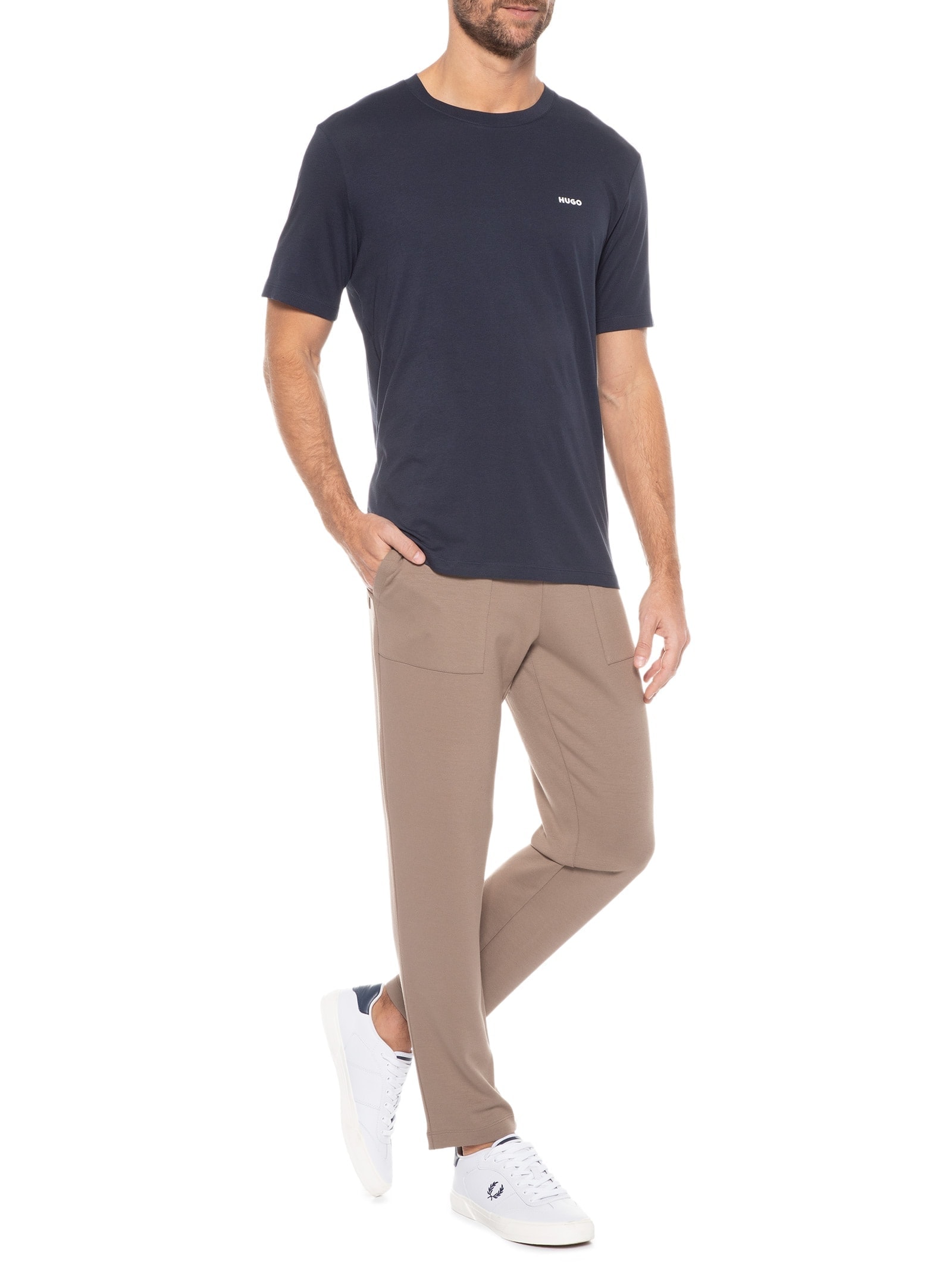 Camiseta Masculina Manga Curta Dero222 Azul Hugo