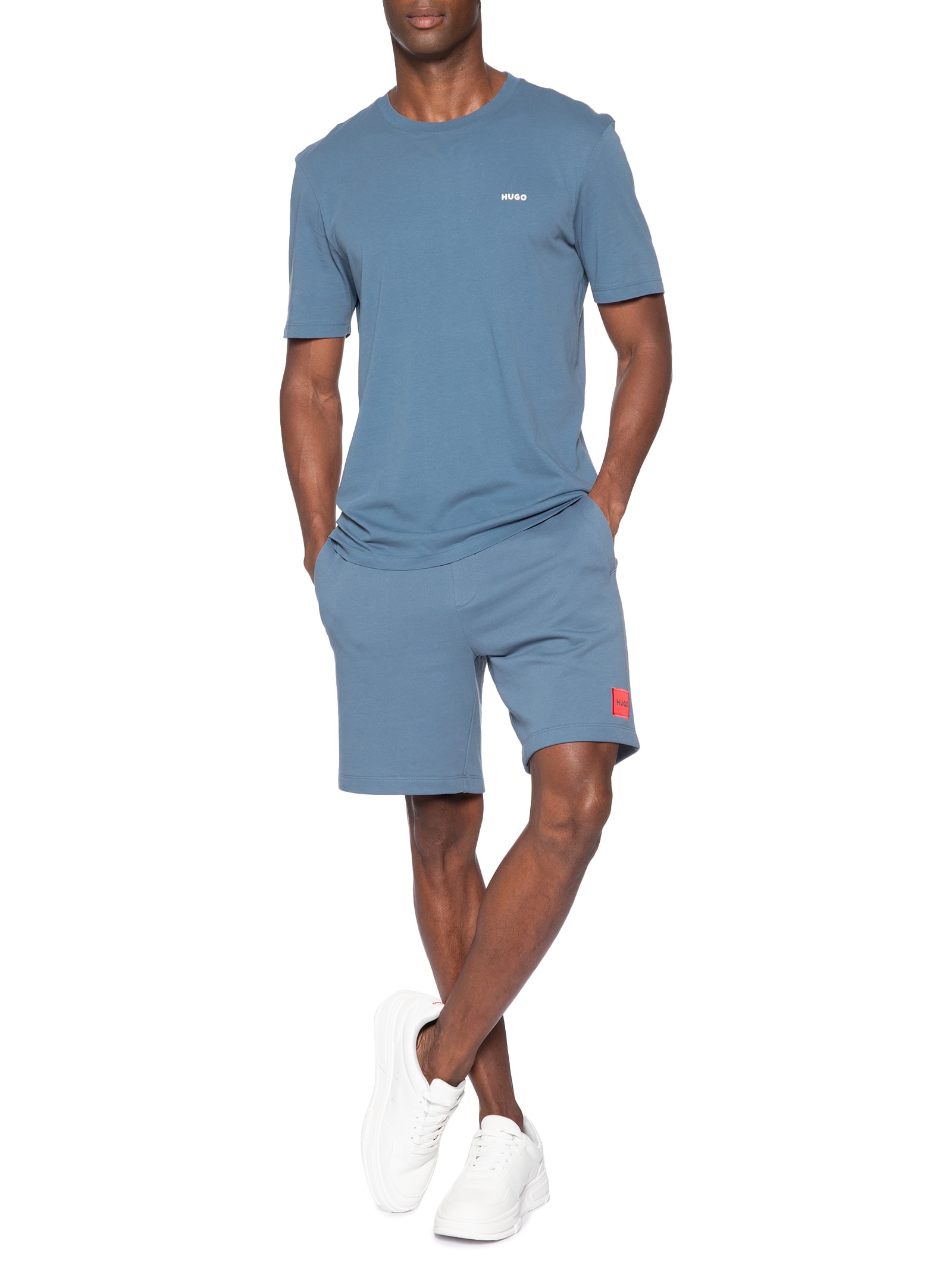 Camiseta Masculina Manga Curta Dero222 Azul Hugo