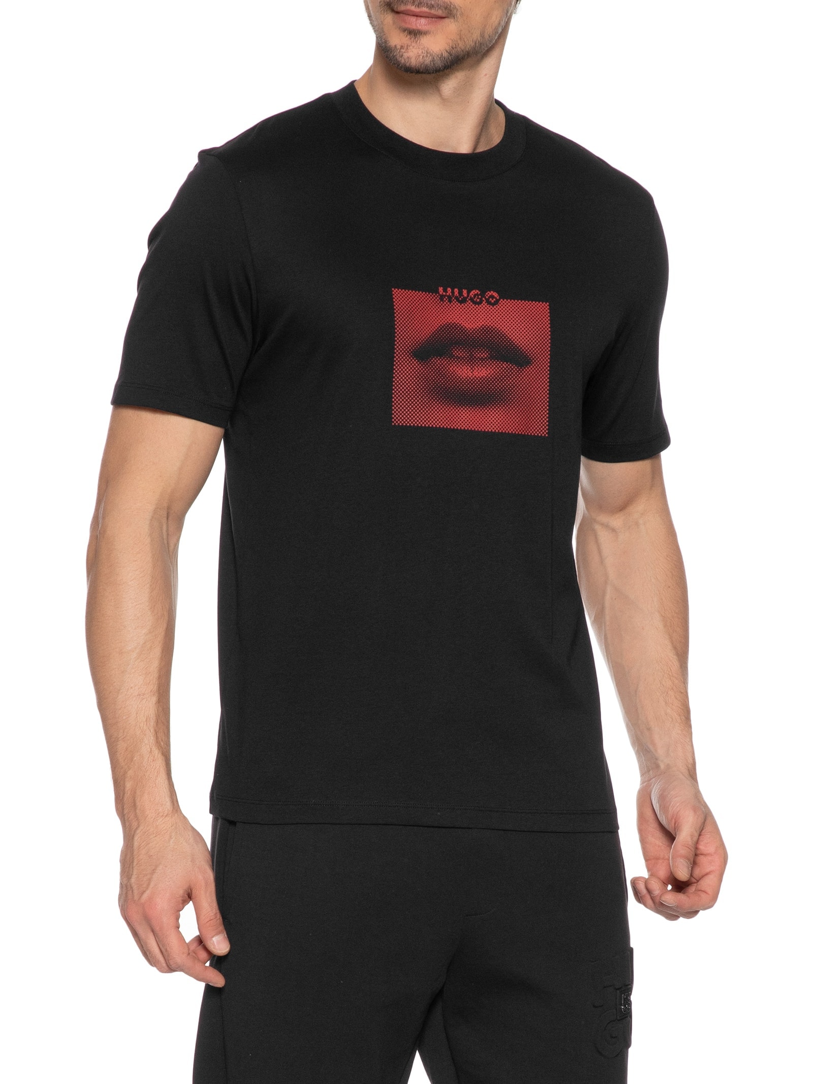 Camiseta Masculina Manga Curta Deterni Preto Hugo