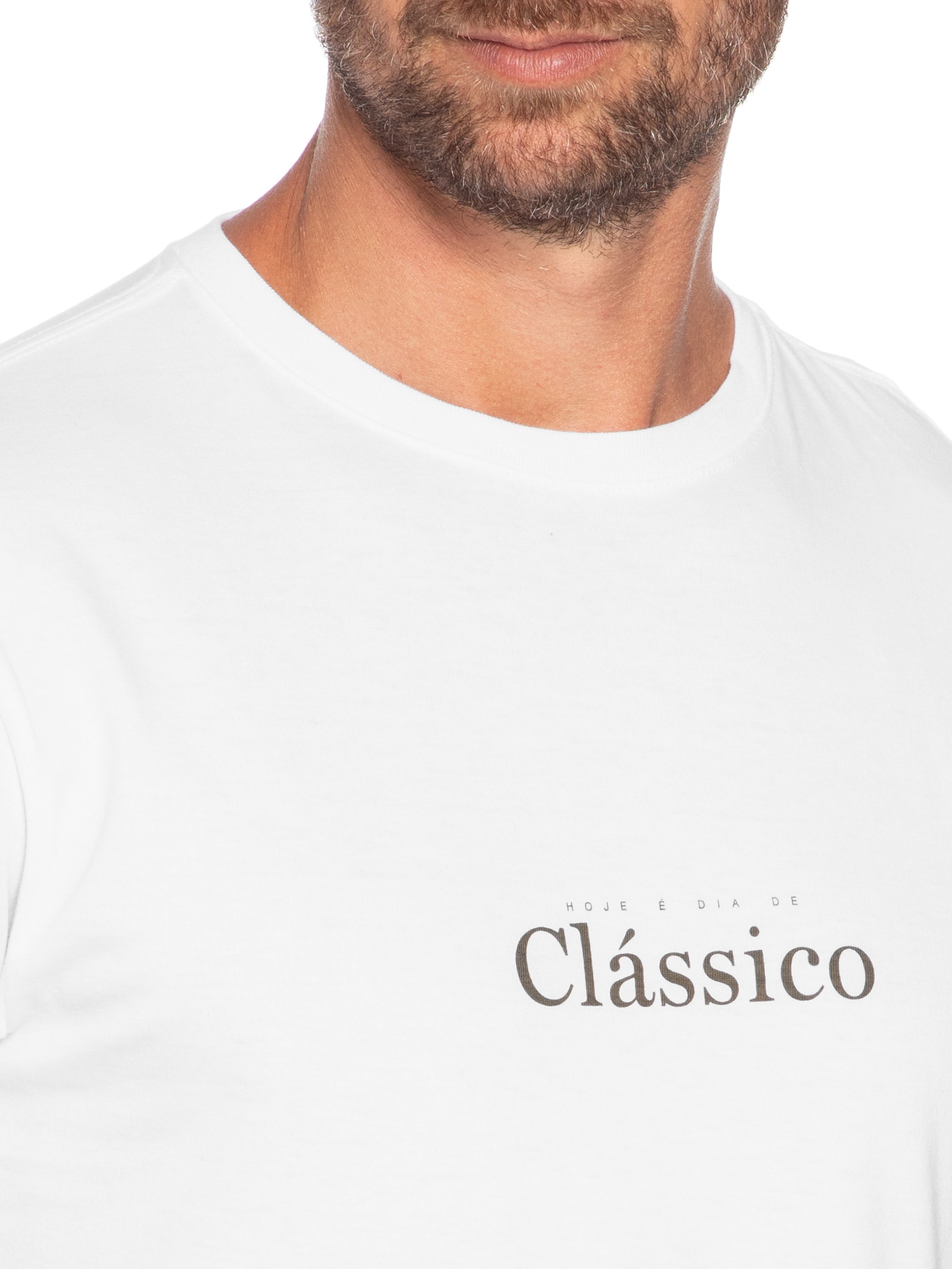 Camiseta Masculina Manga Curta Dia De Clássico Branco Foxton