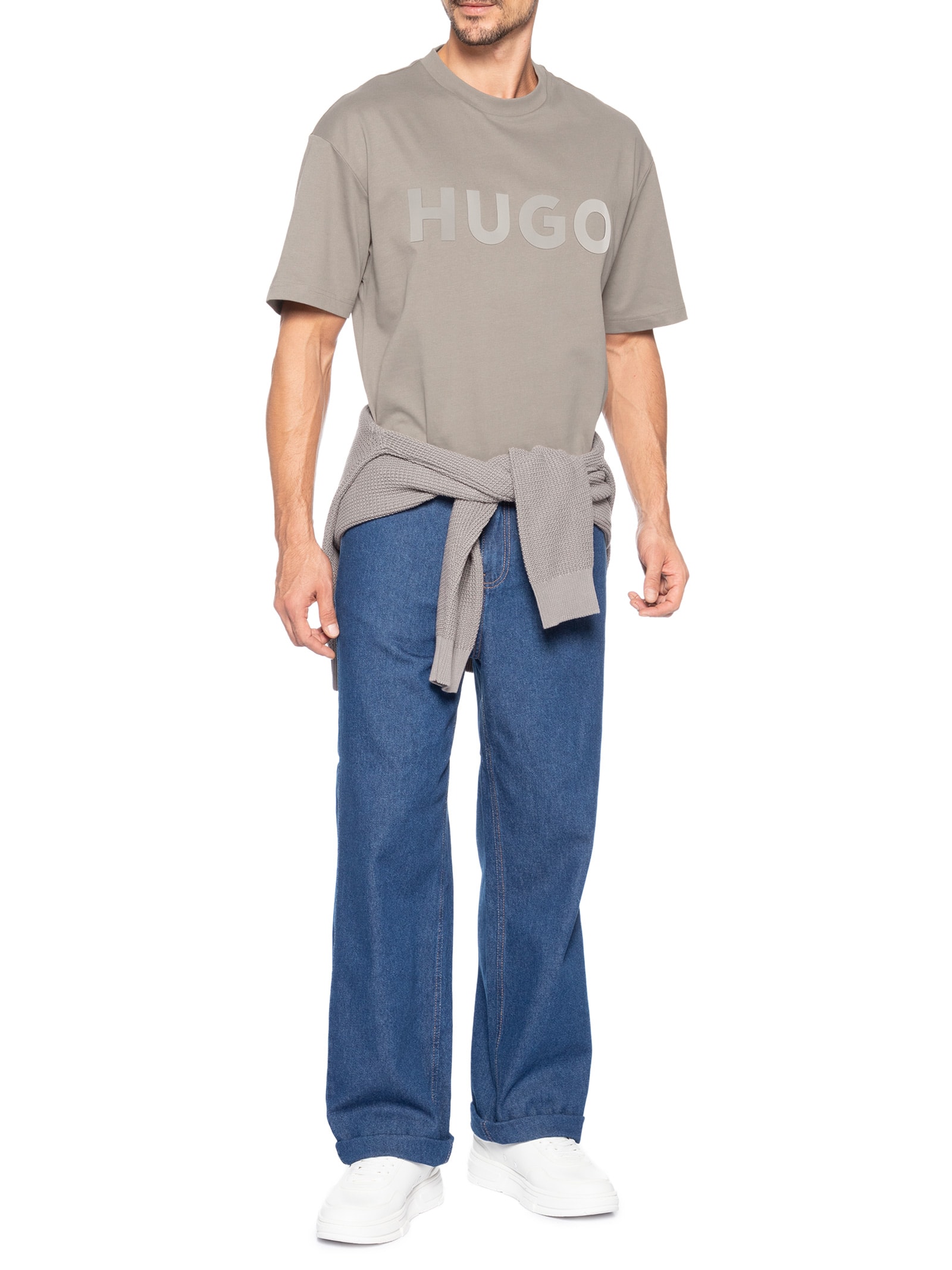 Camiseta Masculina Manga Curta Dinkee Bege Hugo
