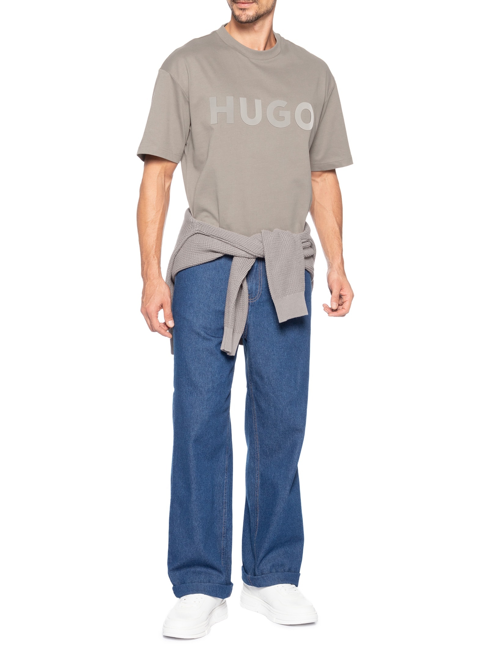 Camiseta Masculina Manga Curta Dinkee Bege Hugo