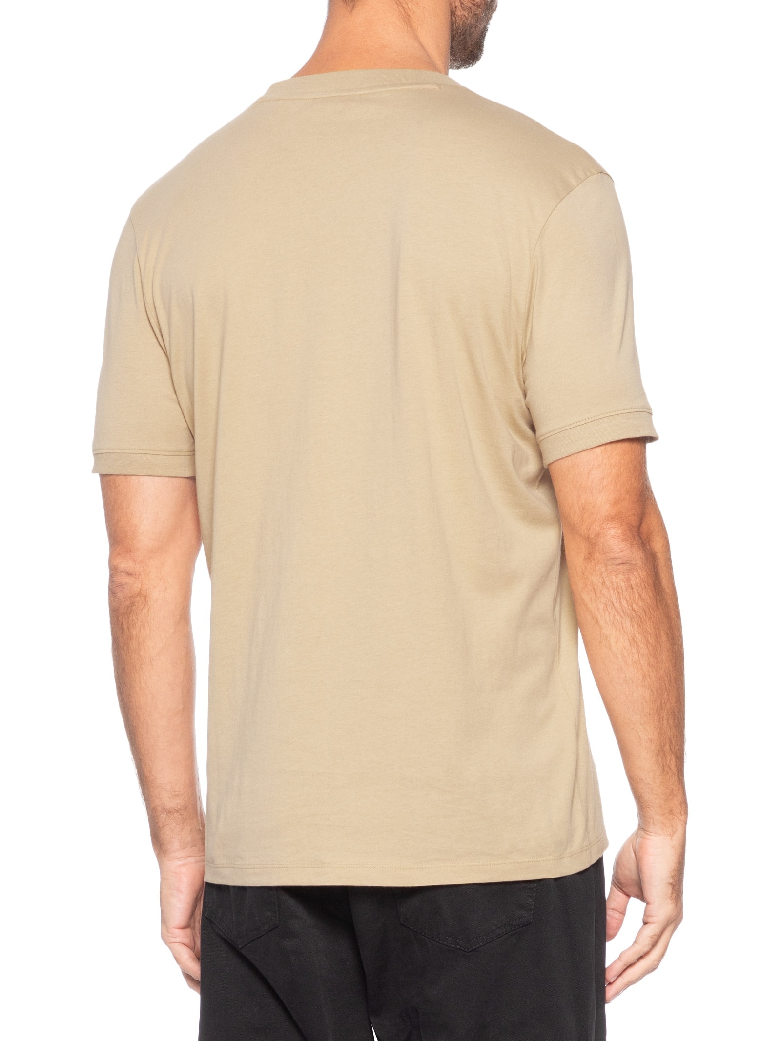 Camiseta Masculina Manga Curta Diragolino Bege Hugo
