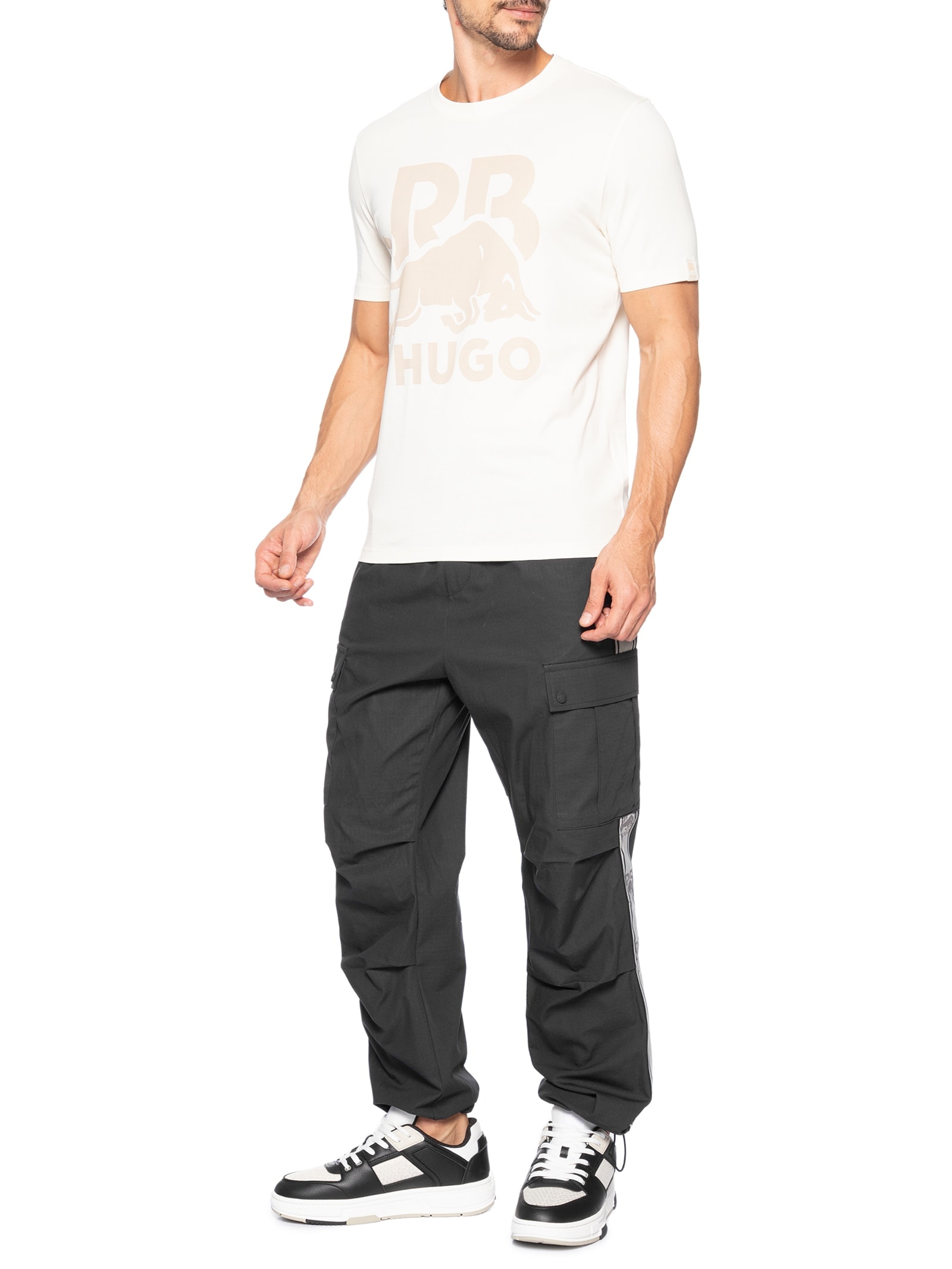 Camiseta Masculina Manga Curta Dlix Collab Red Bull Branco Hugo