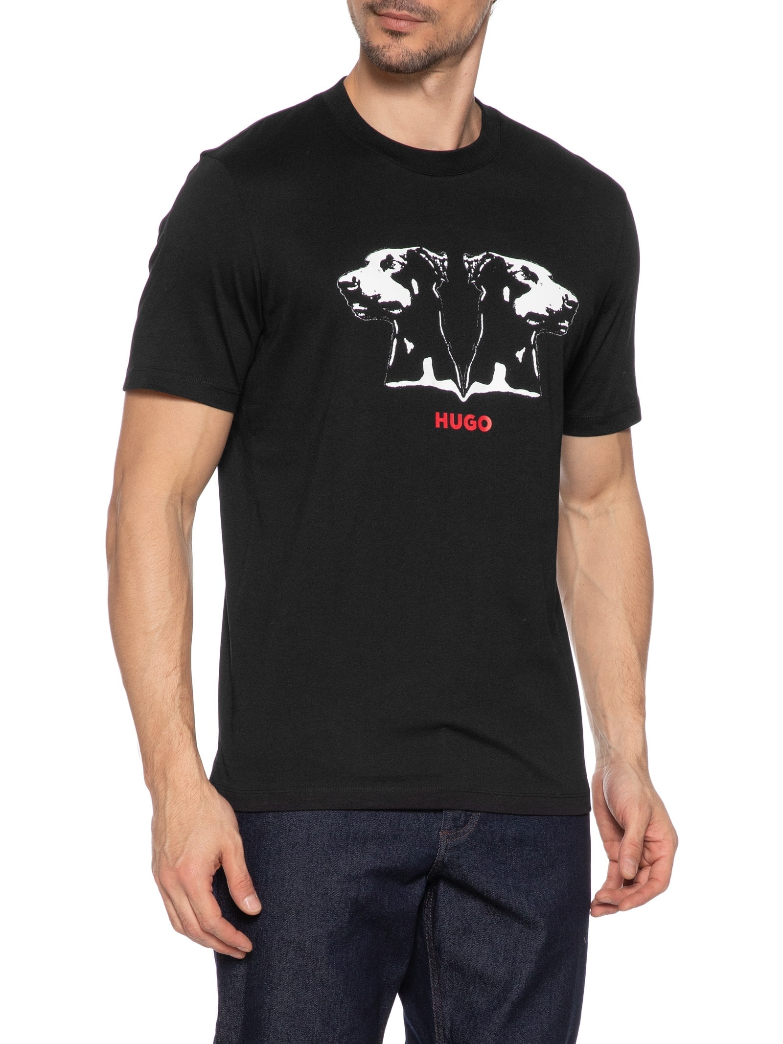 Camiseta Masculina Manga Curta Dobero Preto Hugo