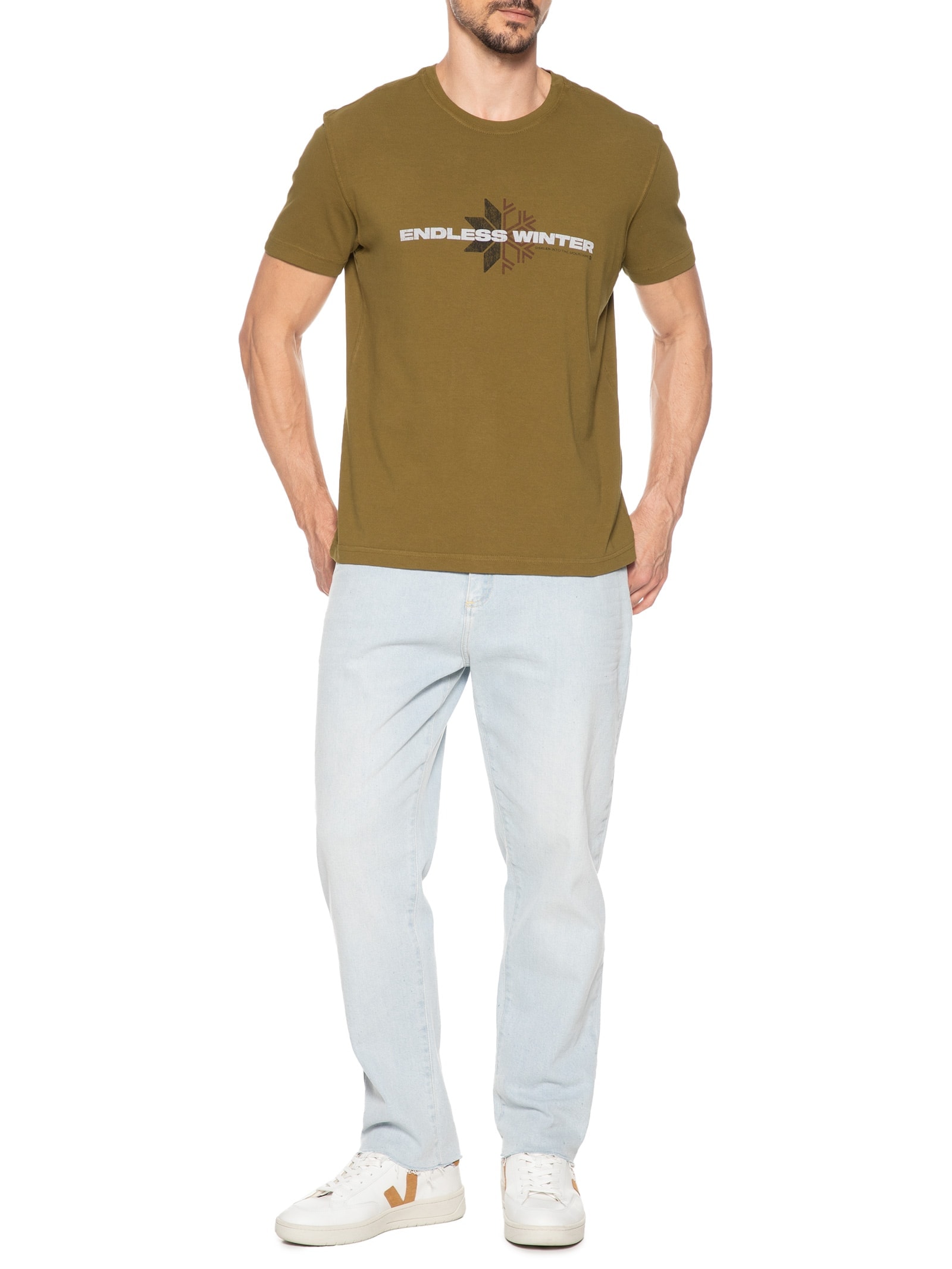 Camiseta Masculina Manga Curta Double Endless Winter Marrom Osklen