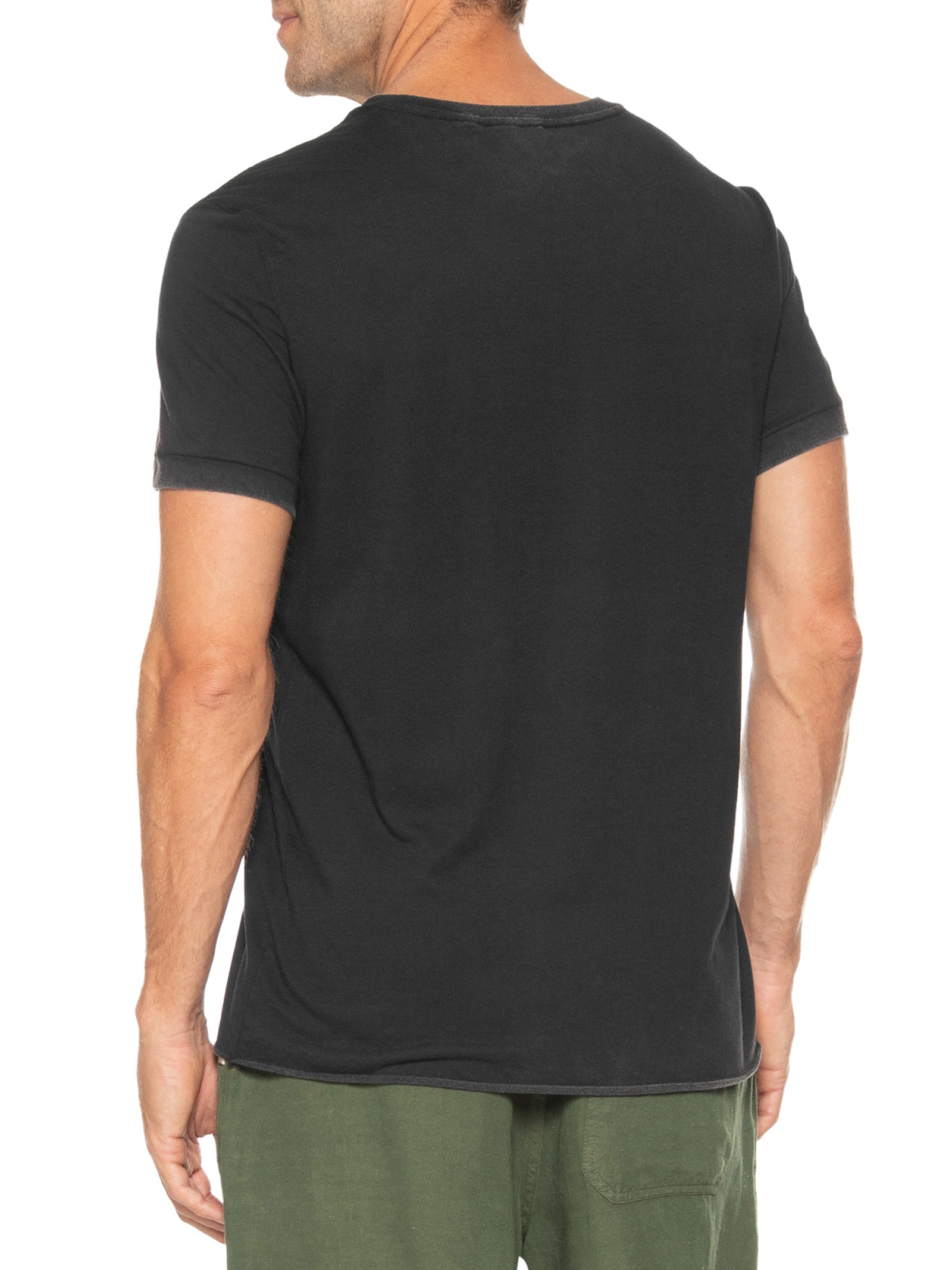 Camiseta Masculina Manga Curta Double Ipanema Kingdom Preto Osklen