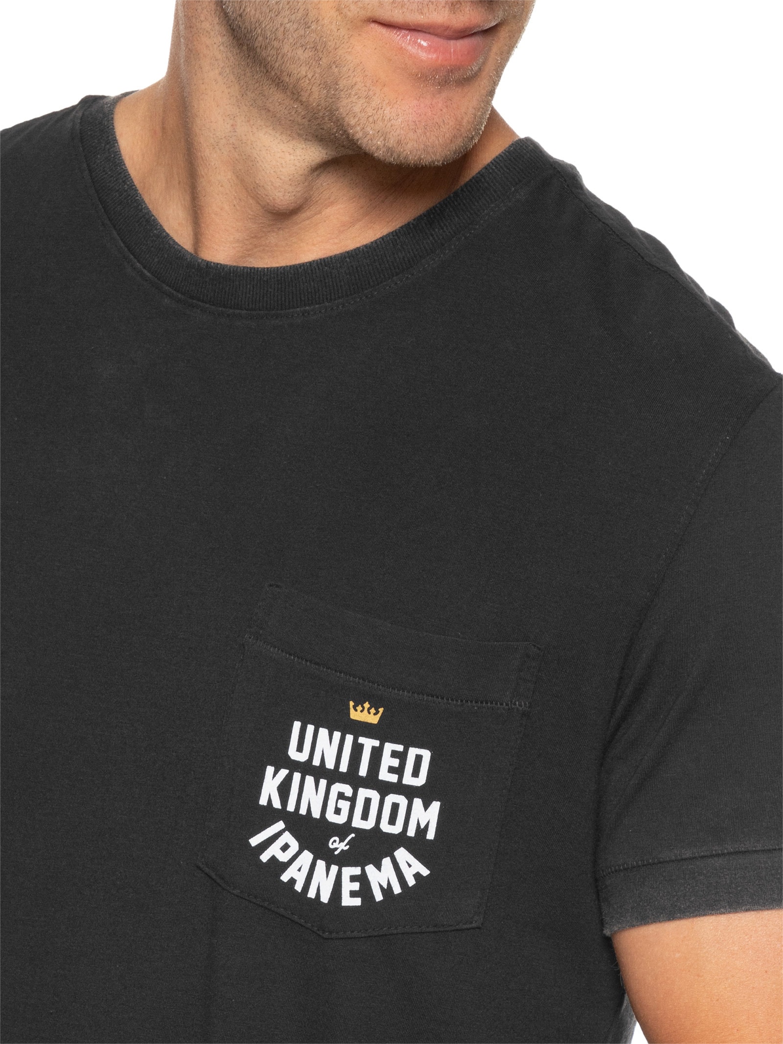 Camiseta Masculina Manga Curta Double Ipanema Kingdom Preto Osklen