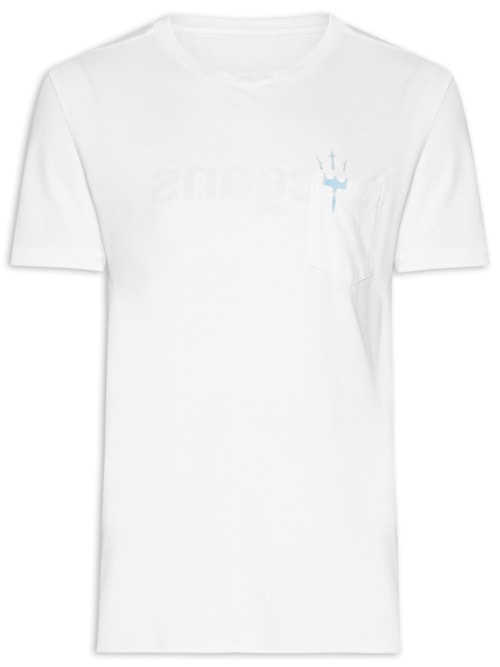 Camiseta Masculina Manga Curta Double Oceans – Branca