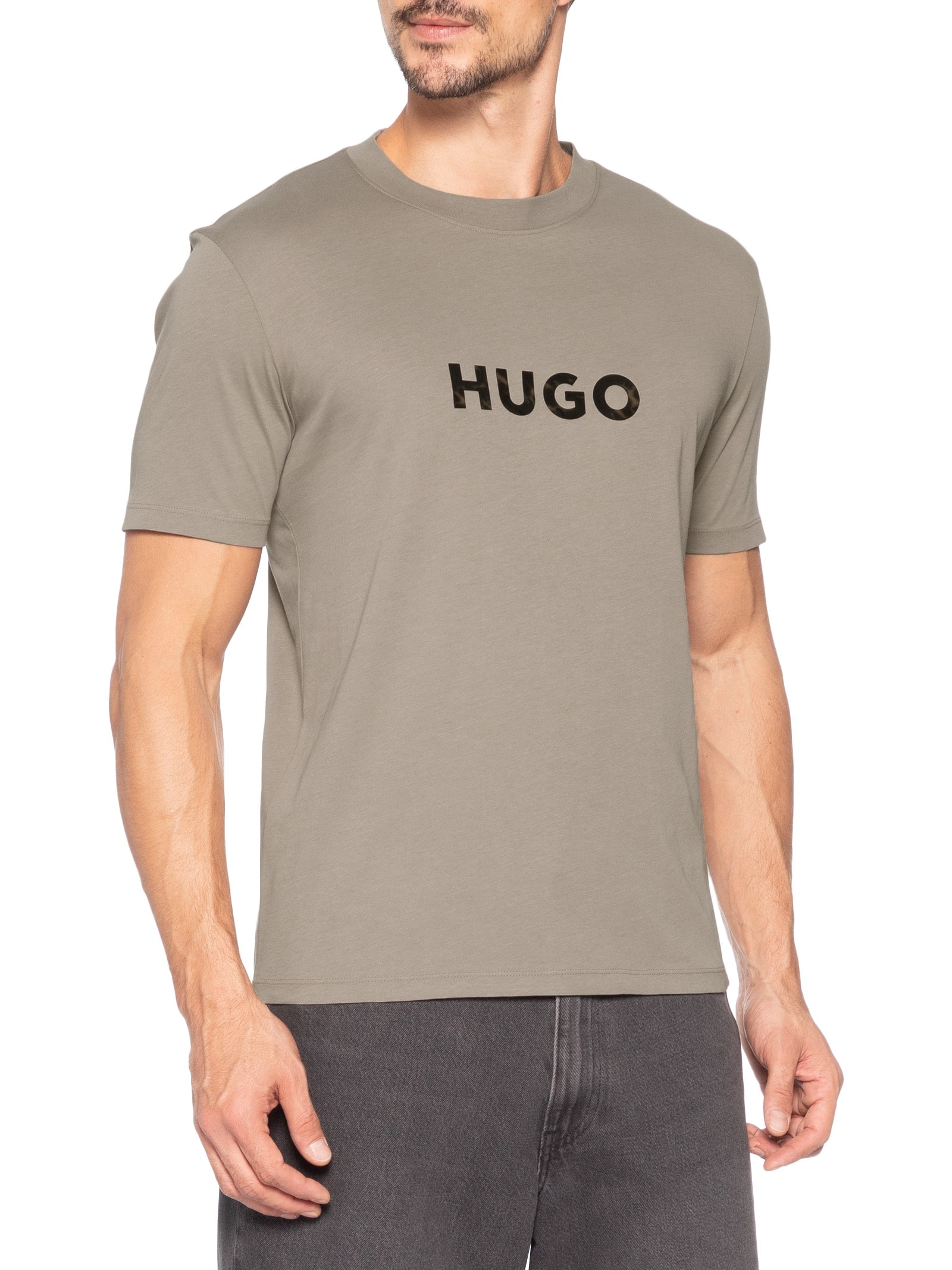 Camiseta Masculina Manga Curta Dumeo Bege Hugo