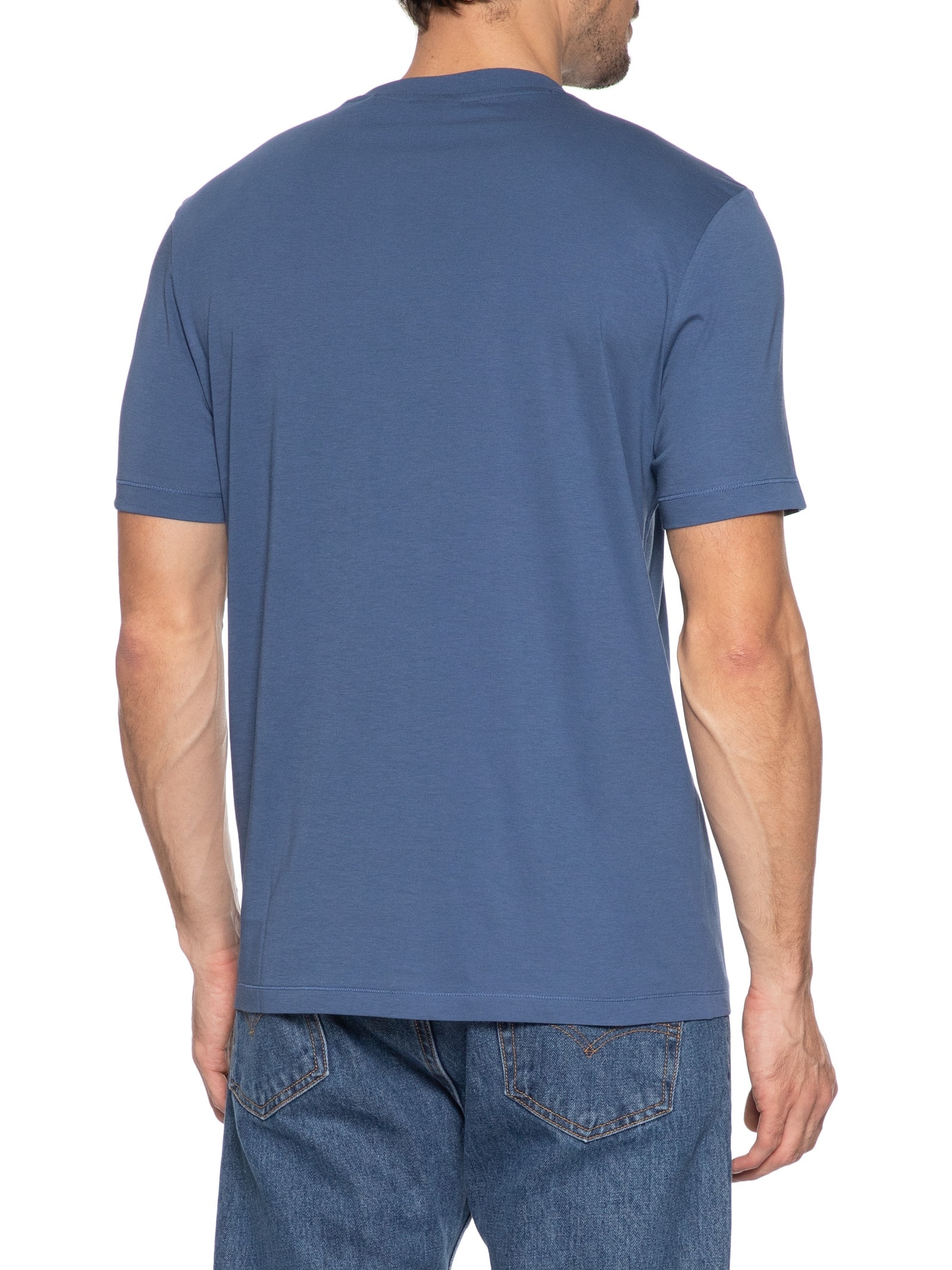 Camiseta Masculina Manga Curta Dusplit Azul  Hugo