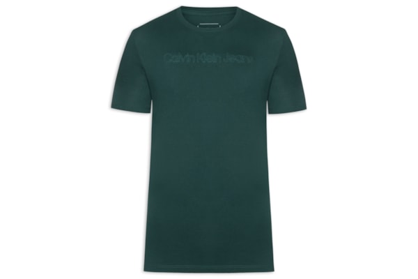 Camiseta Masculina Manga Curta Embossed + Bordado - Verde