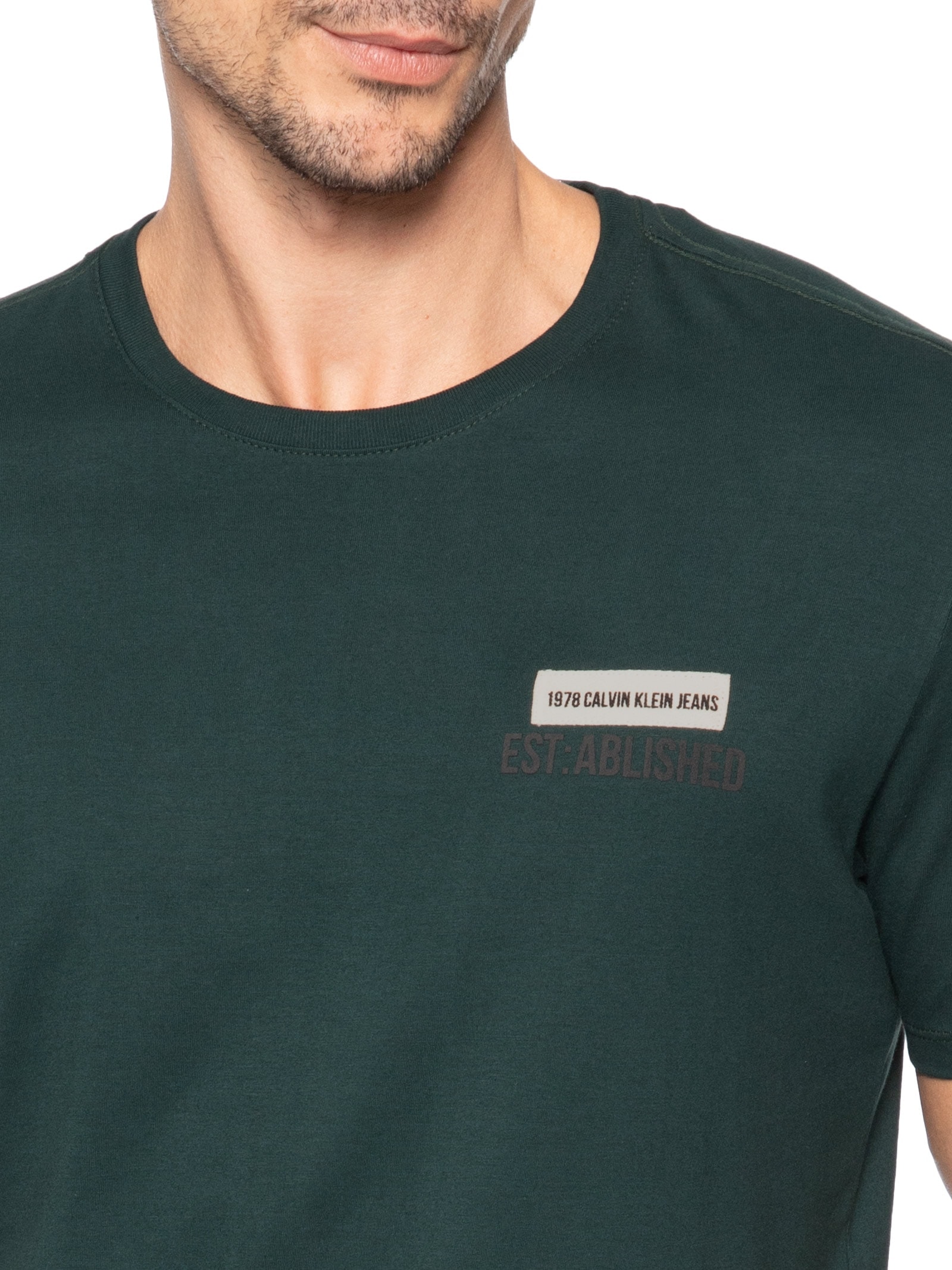 Camiseta Masculina Manga Curta Established Verde Calvin Klein Jeans