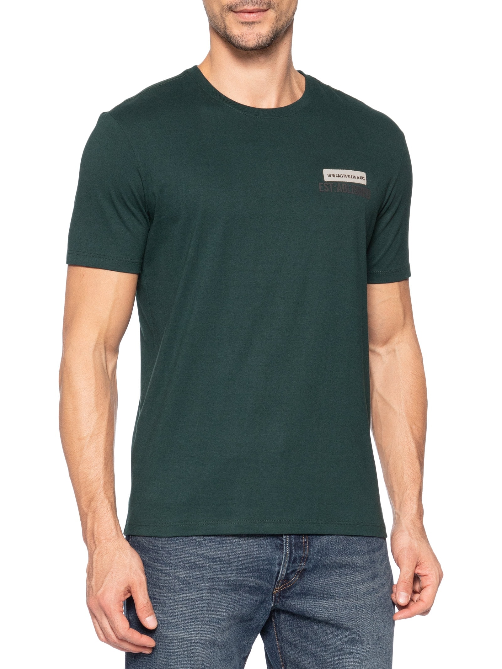Camiseta Masculina Manga Curta Established Verde Calvin Klein Jeans