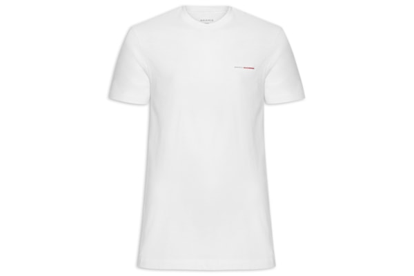 Camiseta Masculina Manga Curta Estampa - Branco