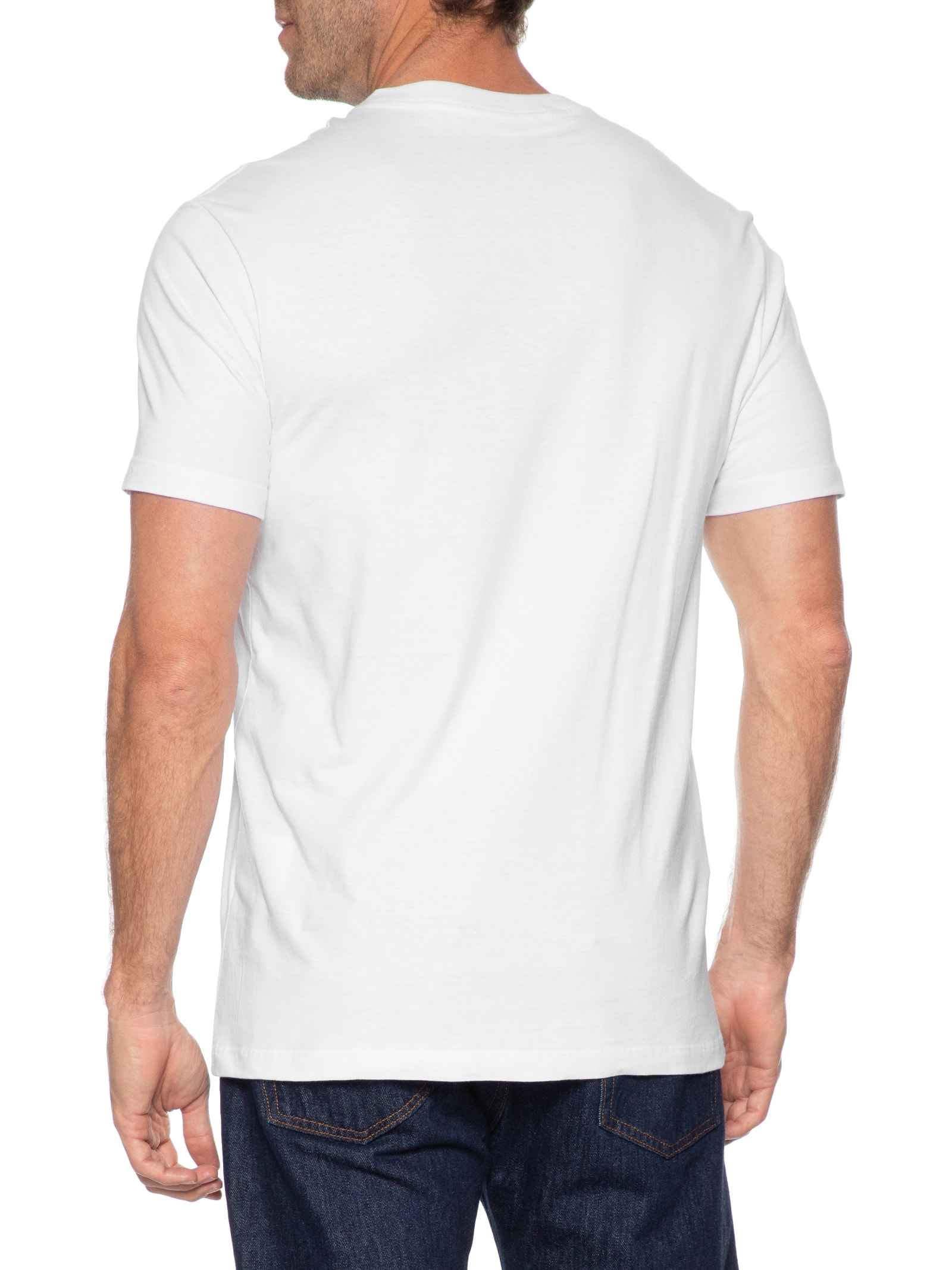 Camiseta Masculina Manga Curta Estampa Branco Aramis