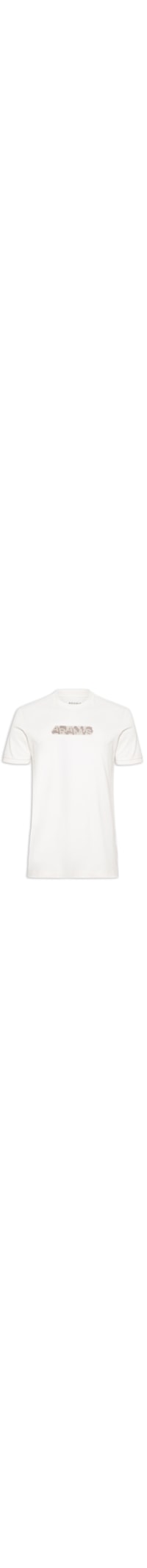 Camiseta Masculina Manga Curta Estampa Geométrica - Branco