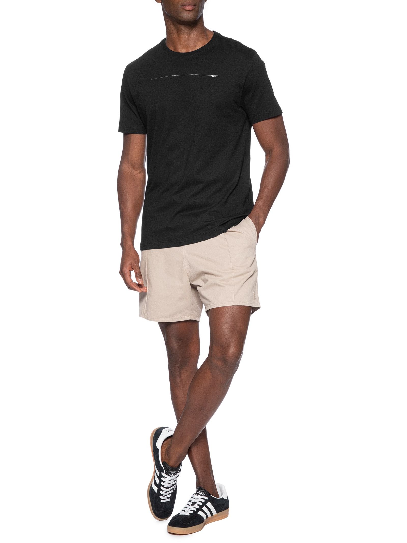 Camiseta Masculina Manga Curta Estampa Icon Preto Aramis