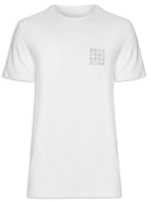 Camiseta Masculina Manga Curta Estampa Localizada – Branco