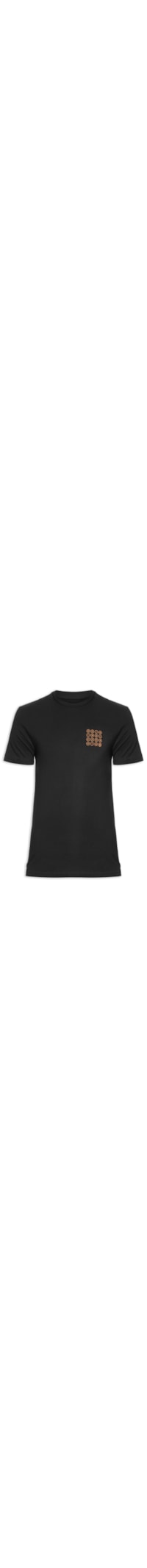 Camiseta Masculina Manga Curta Estampa Localizada - Preto
