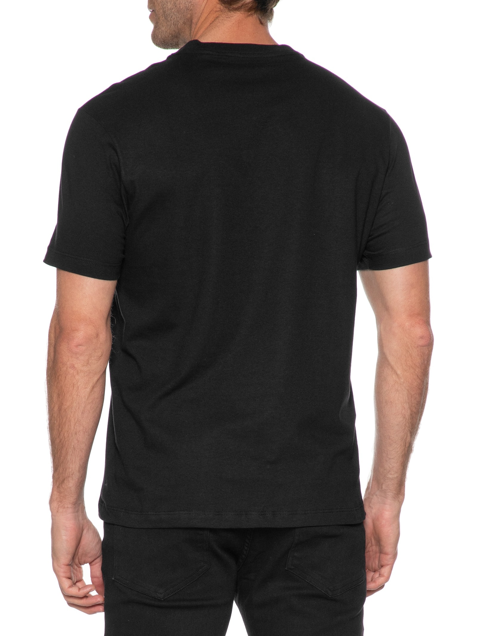 Camiseta Masculina Manga Curta Estampa Preto Aramis