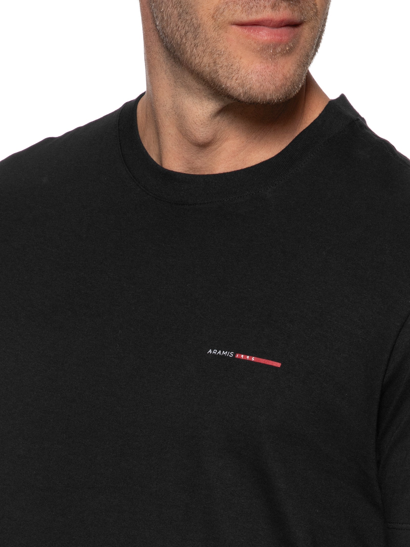 Camiseta Masculina Manga Curta Estampa Preto Aramis