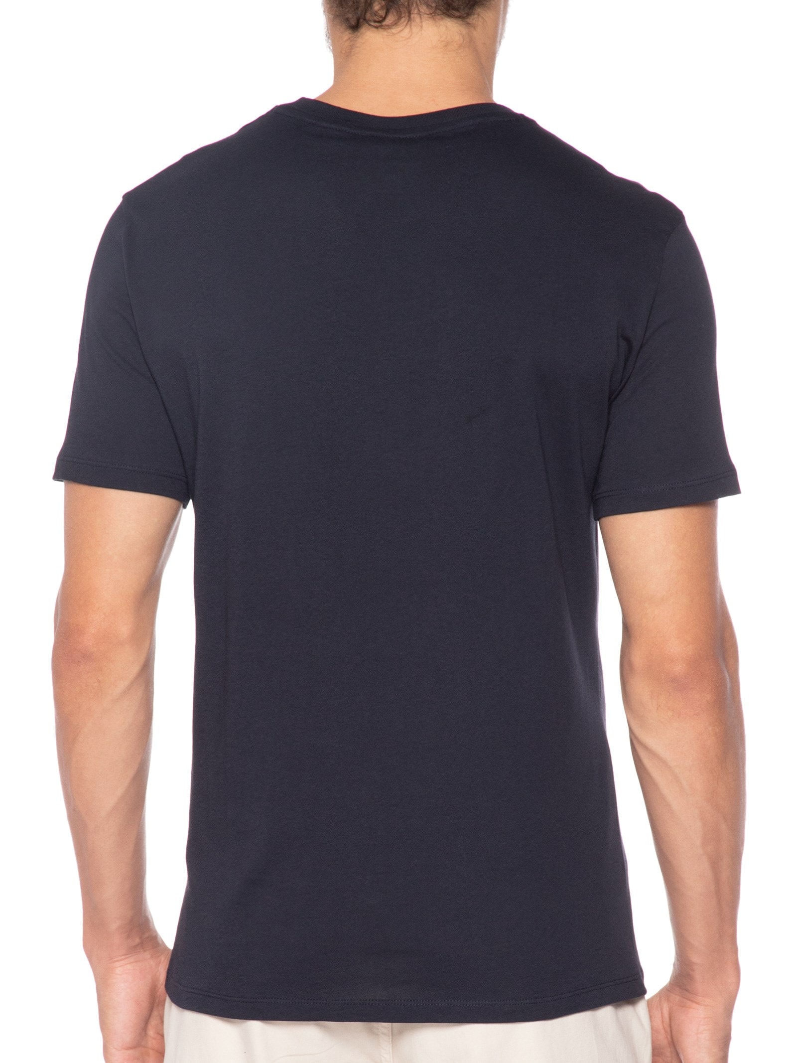 Camiseta Masculina Manga Curta Estampada Azul Armani Exchange