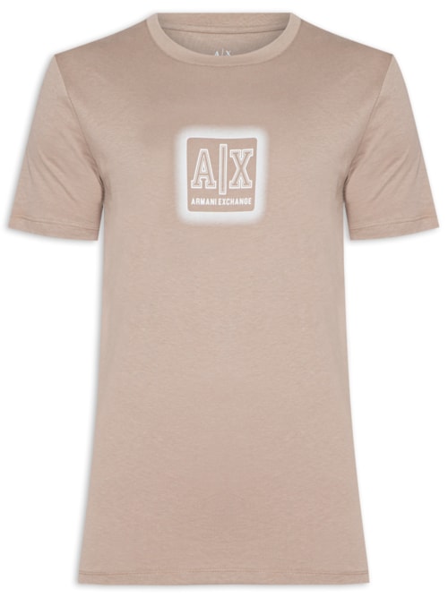 Camiseta Masculina Manga Curta Estampada – Bege