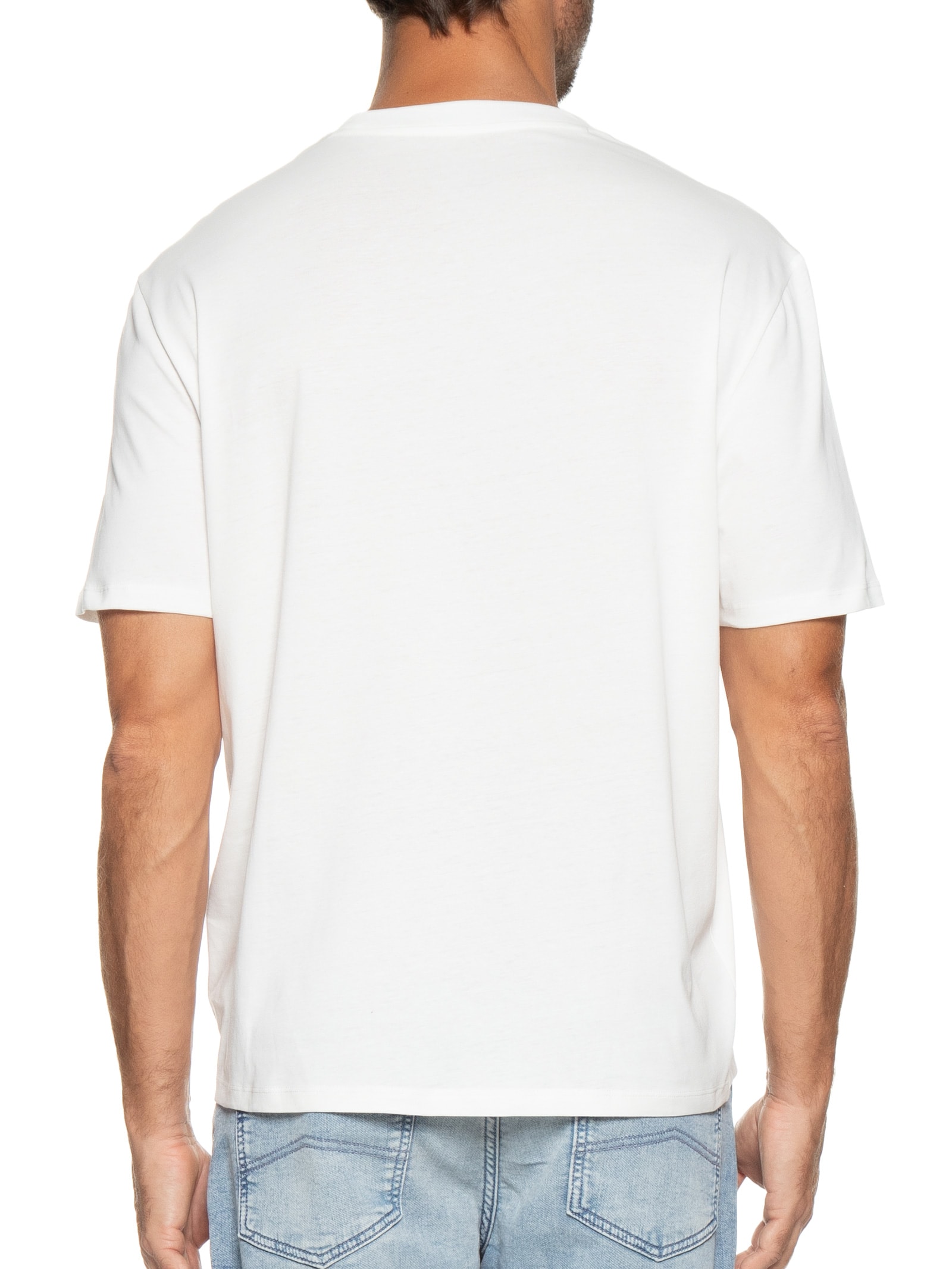 Camiseta Masculina Manga Curta Estampada Branco Armani Exchange
