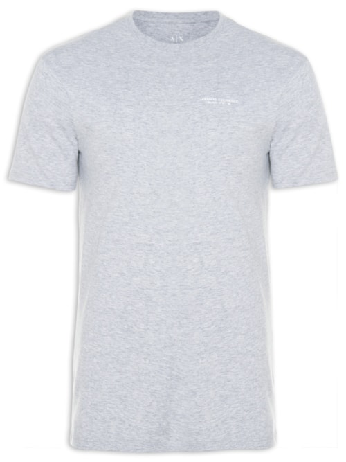 Camiseta Masculina Manga Curta Estampada - Cinza