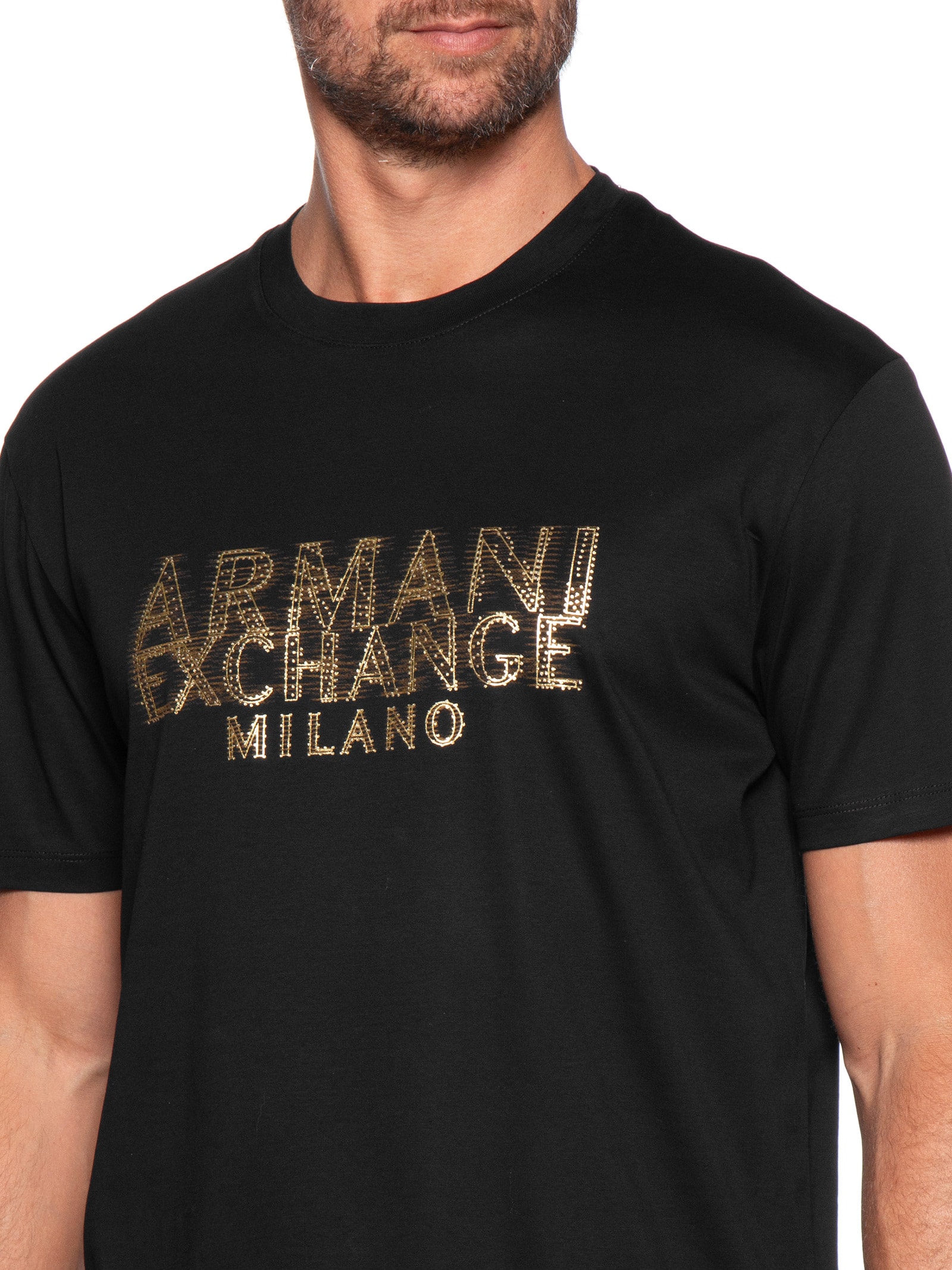Armani Exchange - Camiseta Masculina Manga Curta Estampada