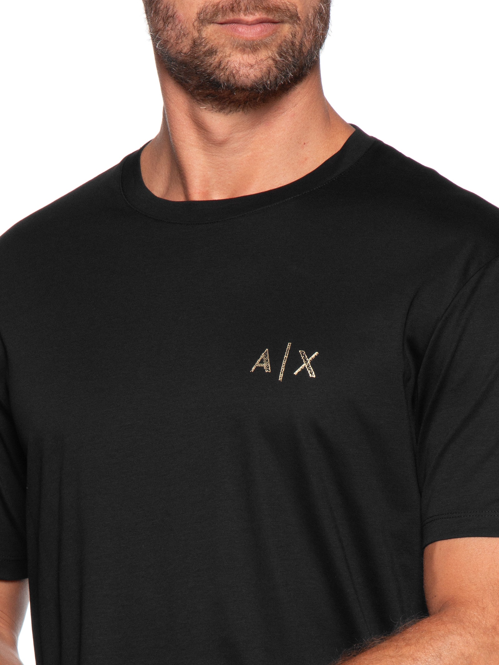 minimam様 Armani Exchange - Camiseta Masculina Manga Curta Estampada - Preto