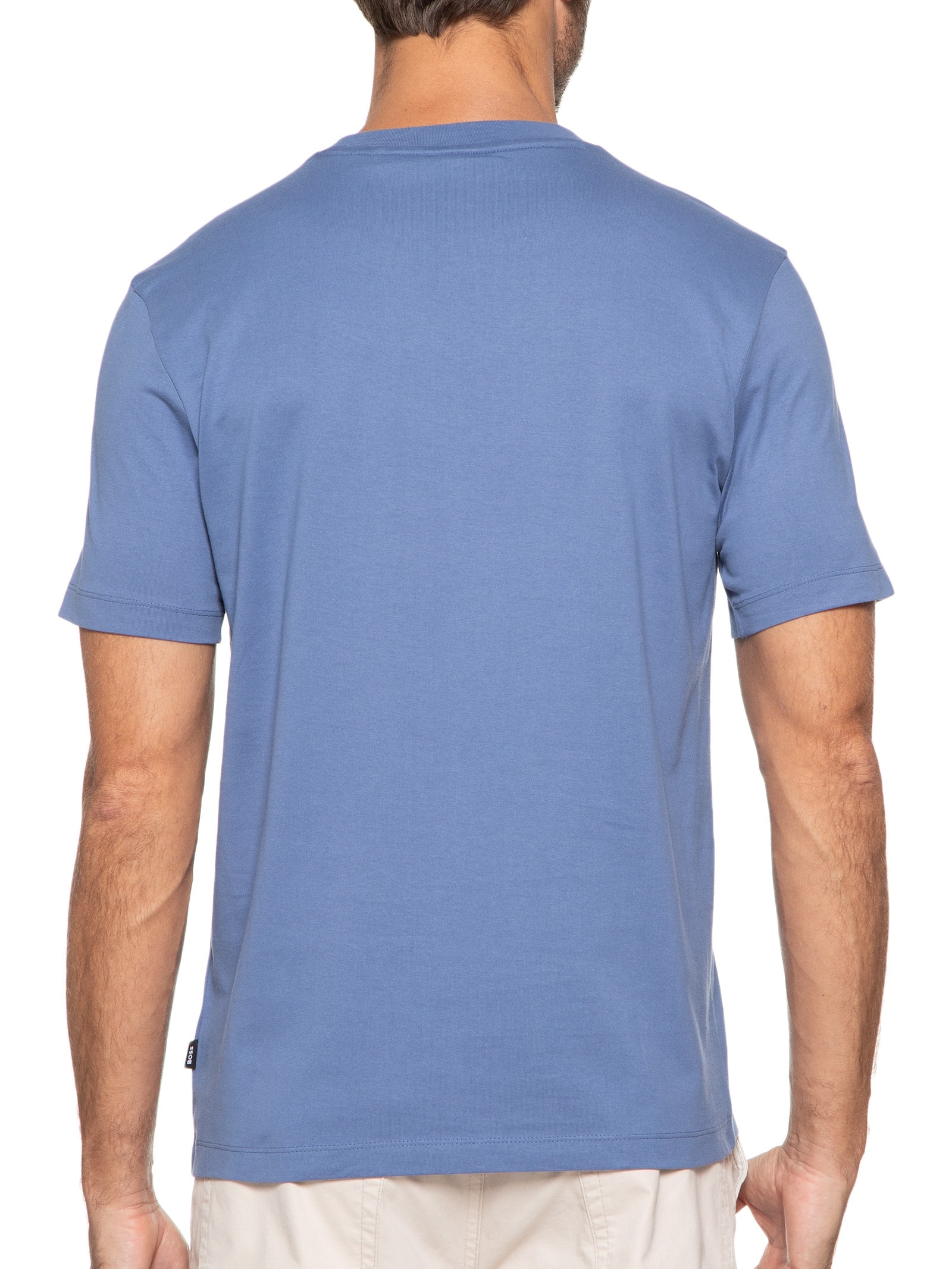 Camiseta Masculina Manga Curta Estampada Tiburt  Azul Boss