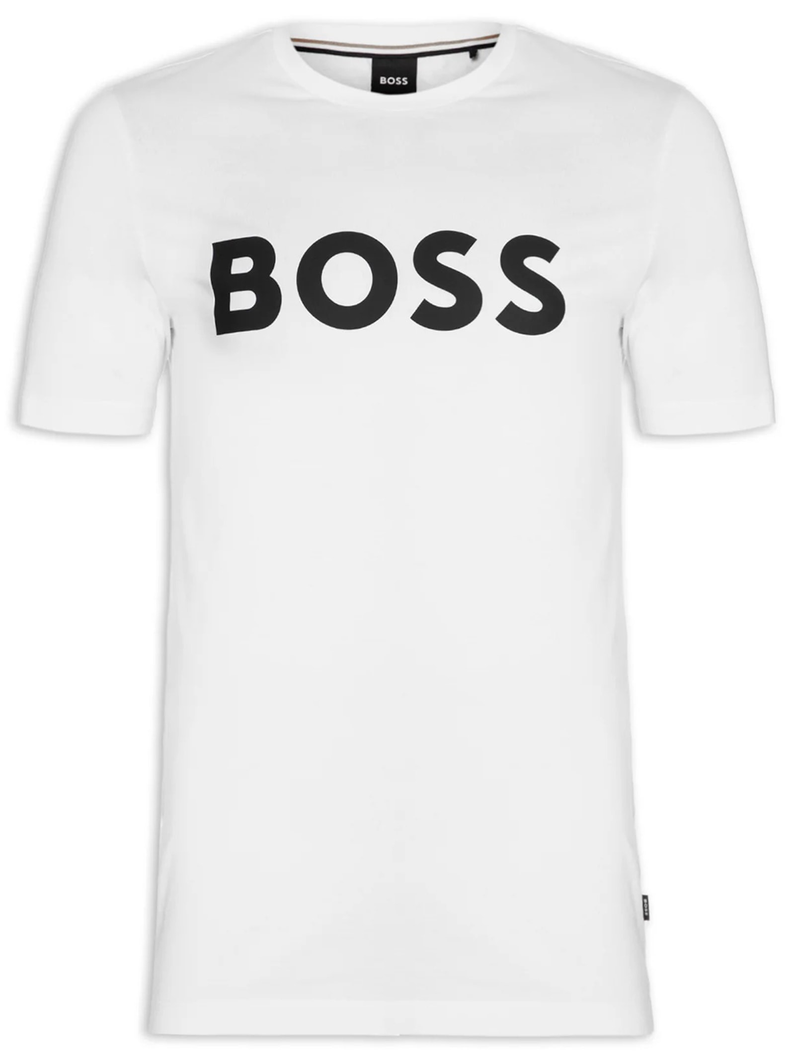 Camiseta Masculina Manga Curta Estampada Tiburt Branco Boss