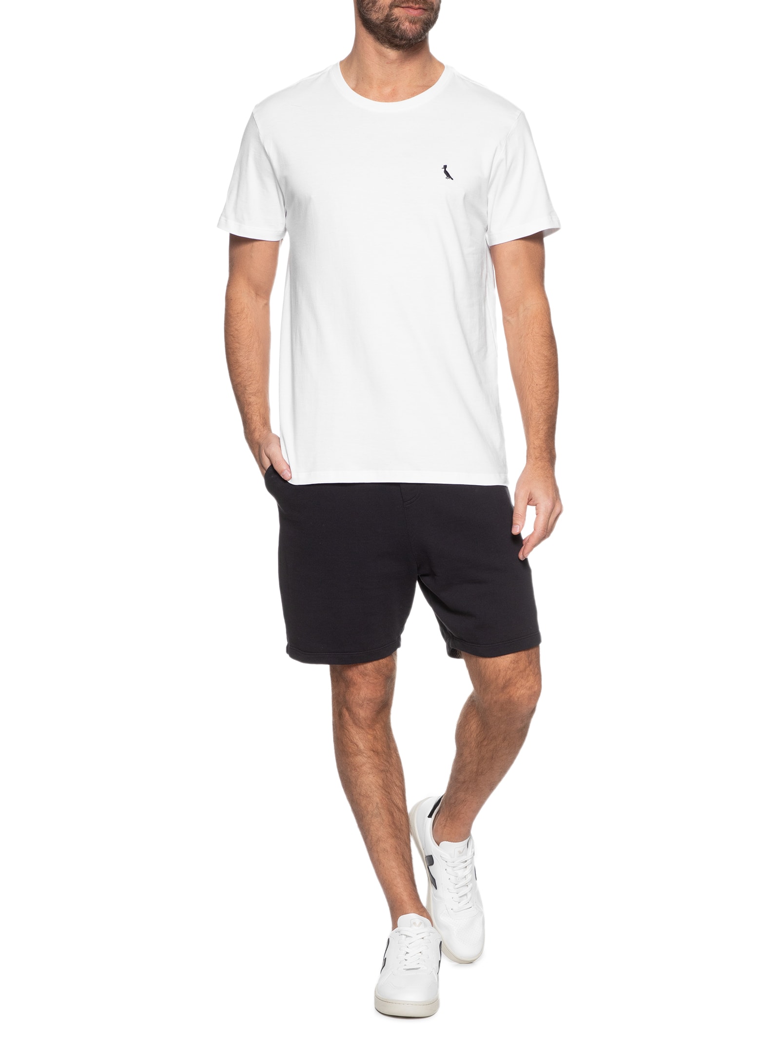 Camiseta Masculina Manga Curta Gola Care Off White Reserva