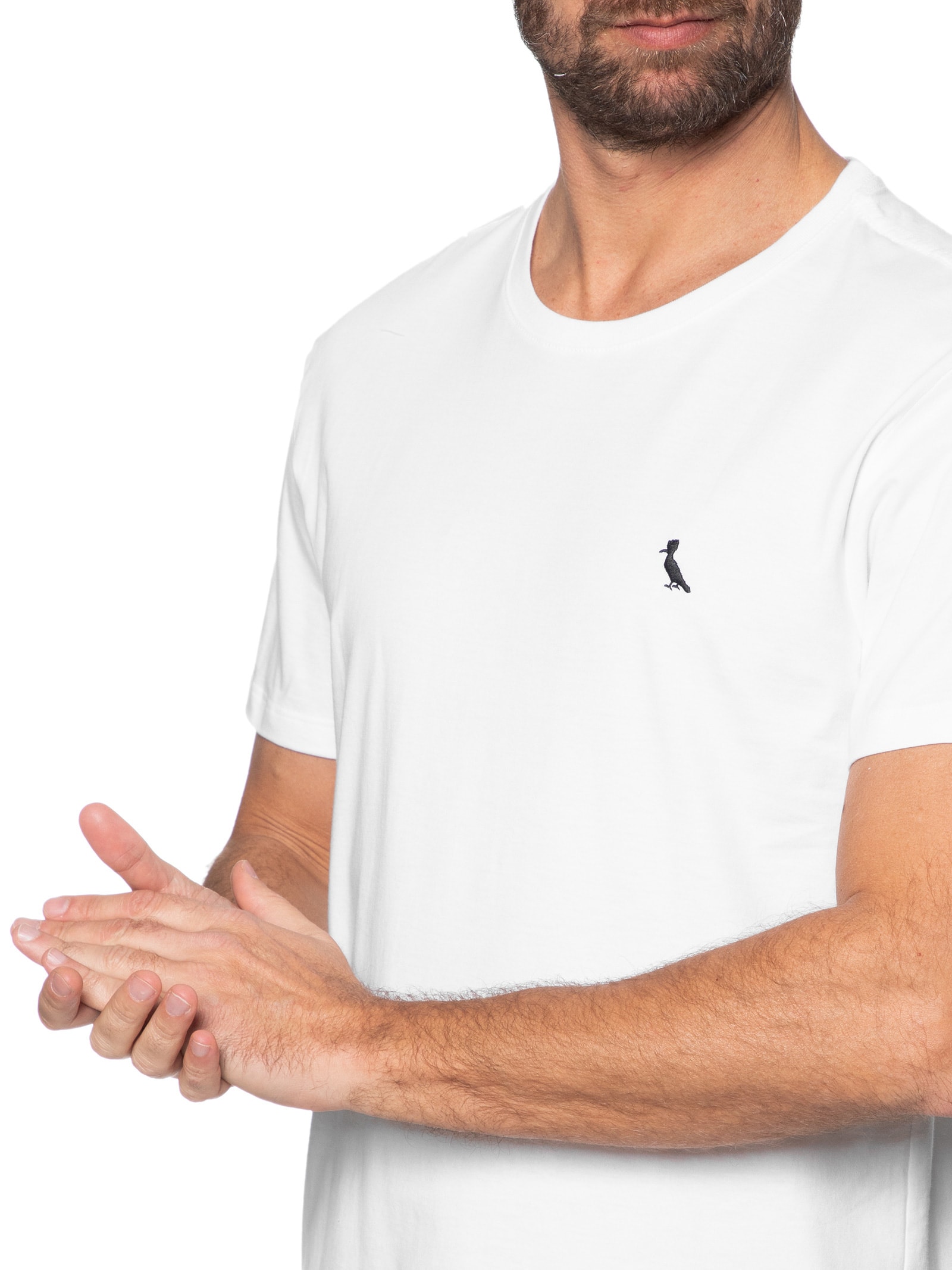 Camiseta Masculina Manga Curta Gola Care Off White Reserva