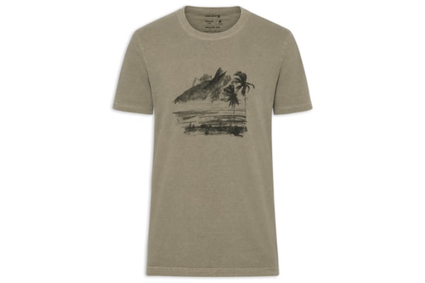 Camiseta Masculina Manga Curta Gola Careca 2 Irmãos - Marrom