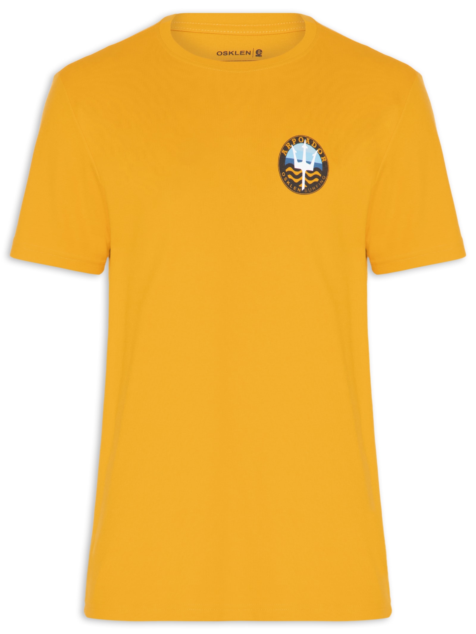 Camiseta Masculina Manga Curta Gola Careca Arpoador Symbol Over Amarelo Osklen