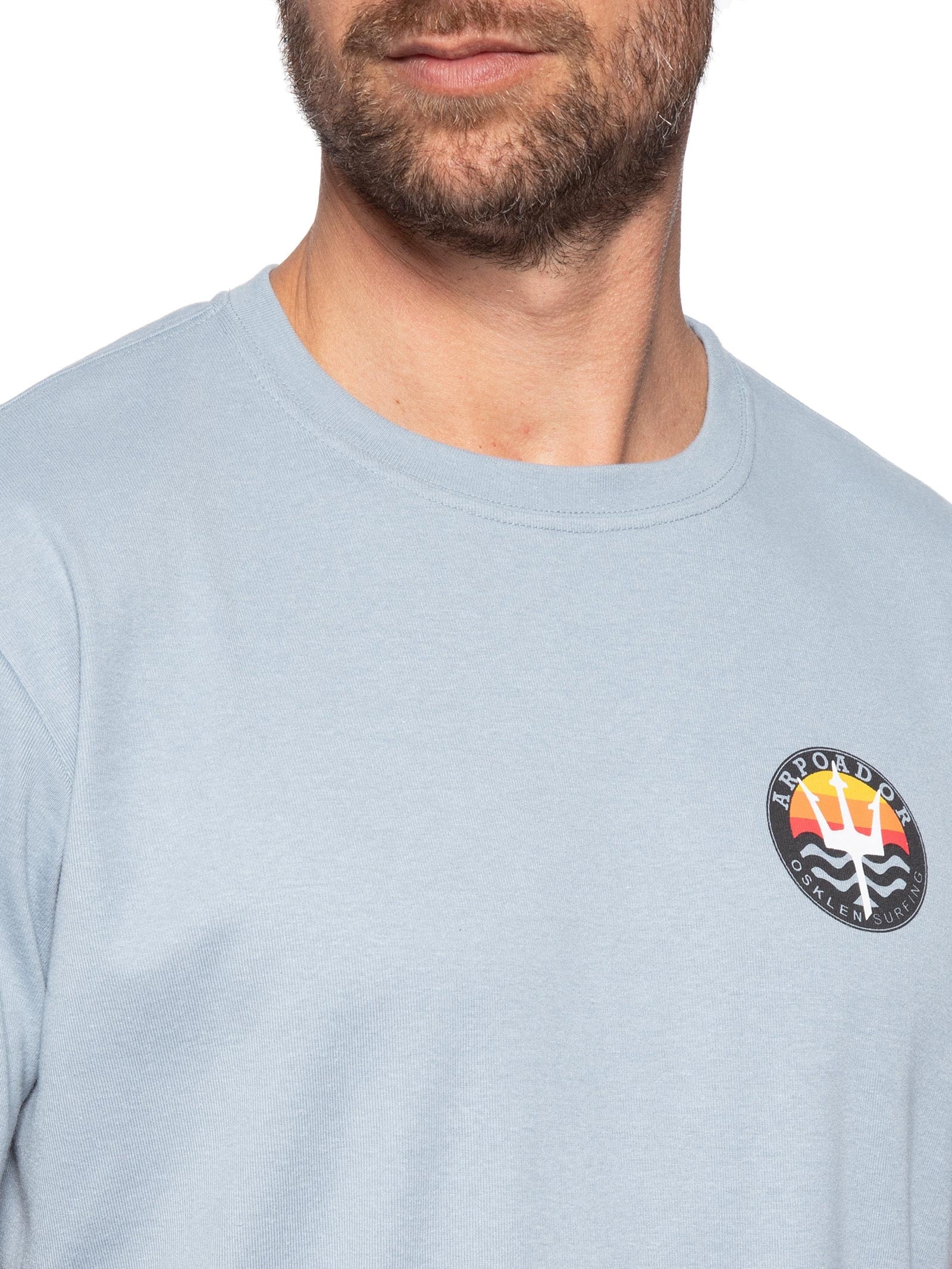 Camiseta Masculina Manga Curta Gola Careca Arpoador Symbol Over  Azul Osklen