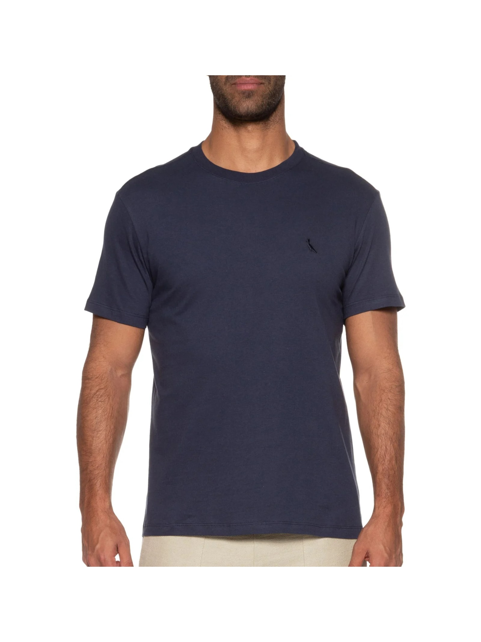 Camiseta Masculina Manga Curta Gola Careca Azul Reserva
