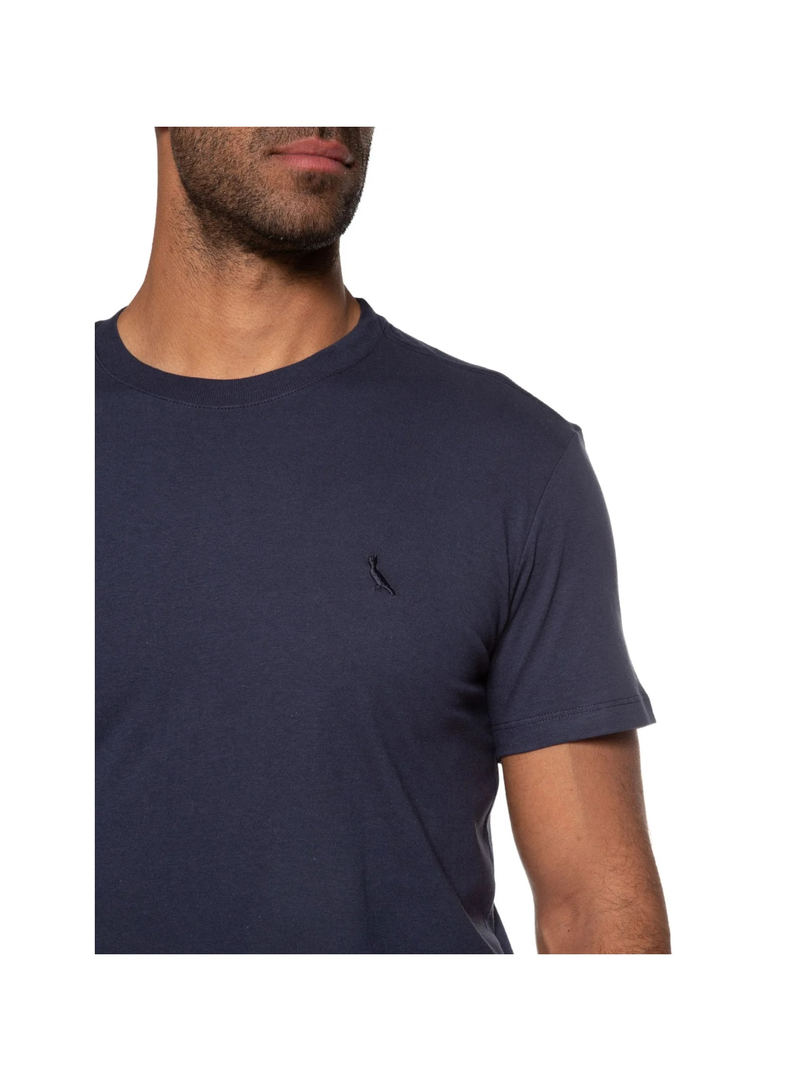 Camiseta Masculina Manga Curta Gola Careca Azul Reserva